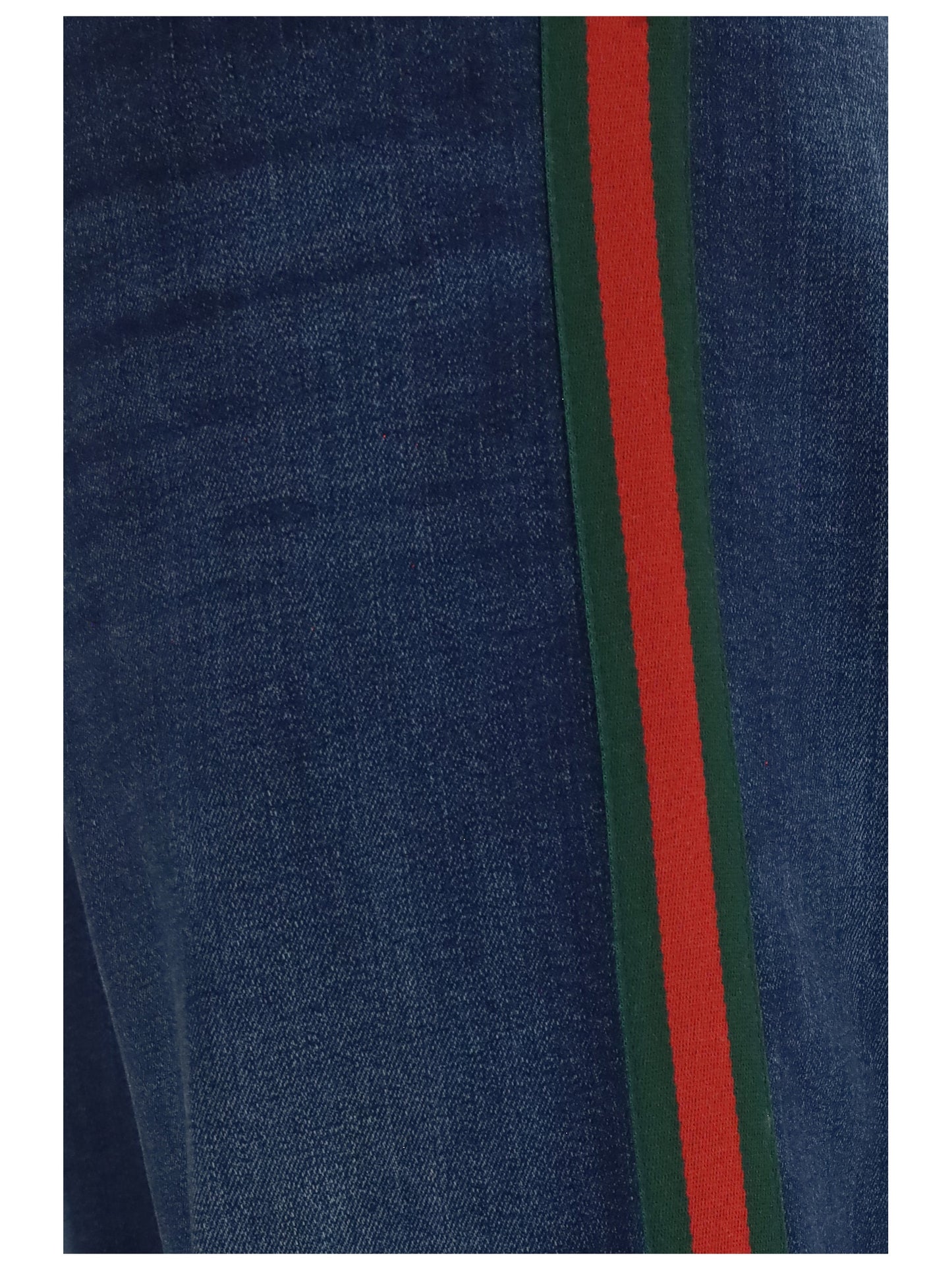 Gucci Men Cotton Jeans With Web Stripe