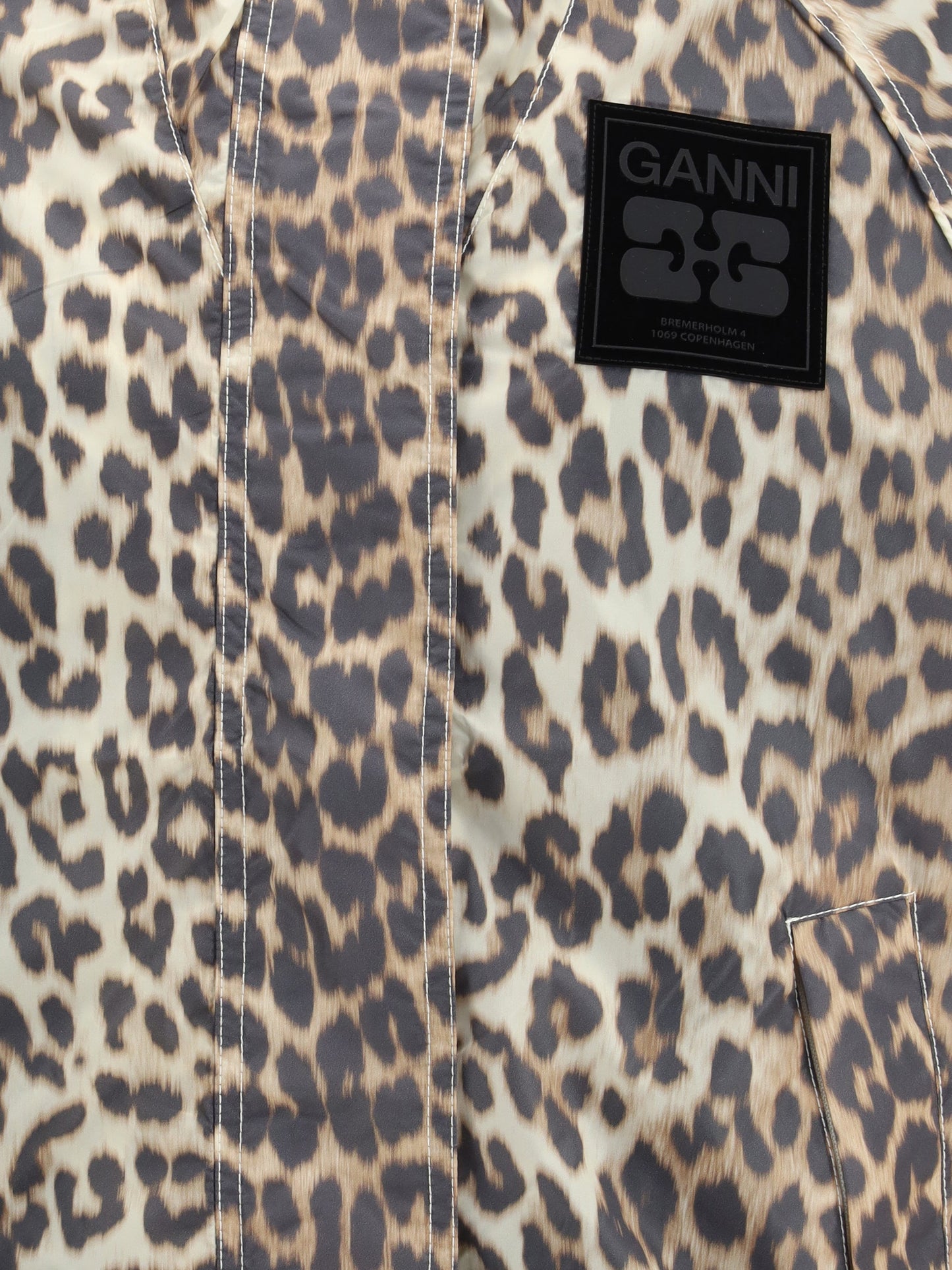 Ganni Women Leopard Raincoat Jacket