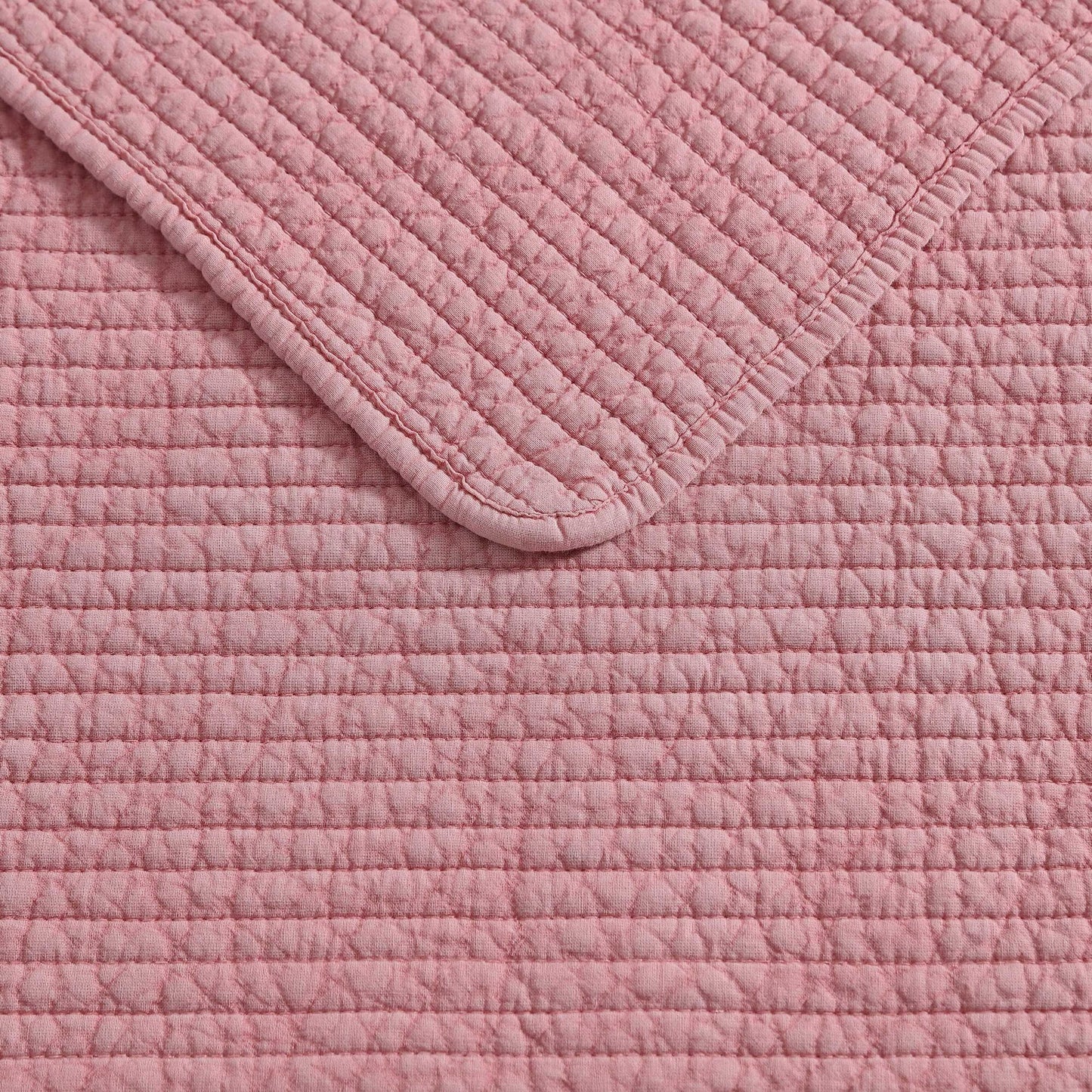 Nautica Seashore Stitch Pink King Quilt Set