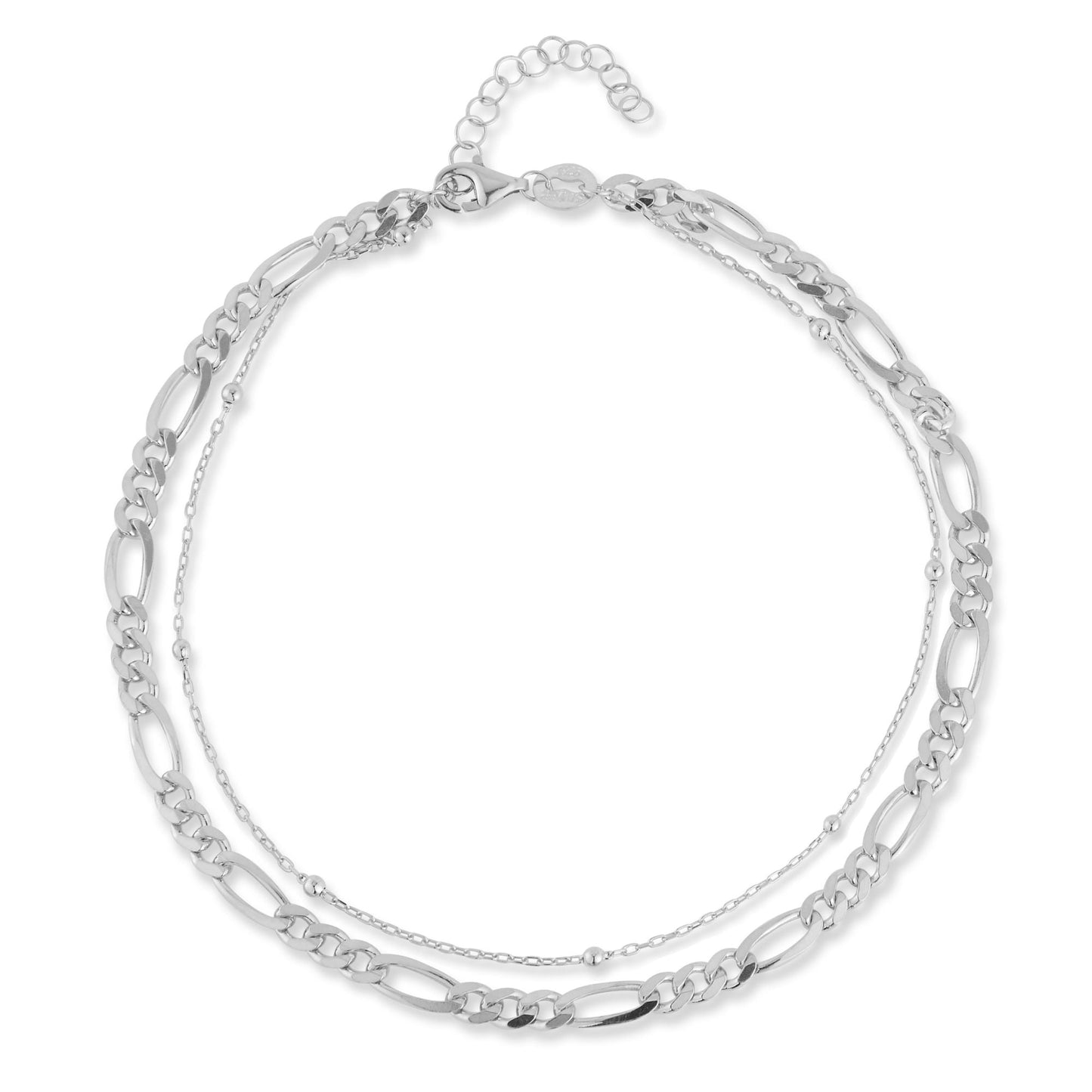 Sterling Silver Double Layered Anklet