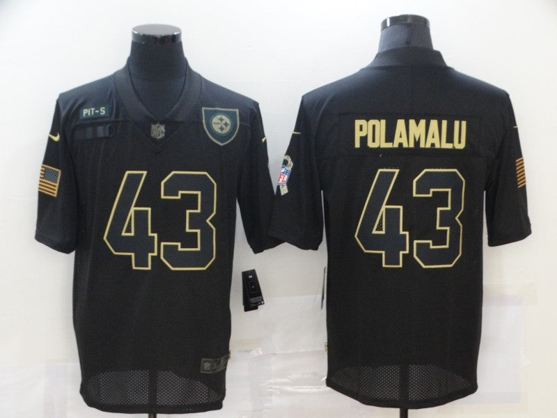 Men's Pittsburgh Steelers Troy Polamalu #43 Black Game Player jersey