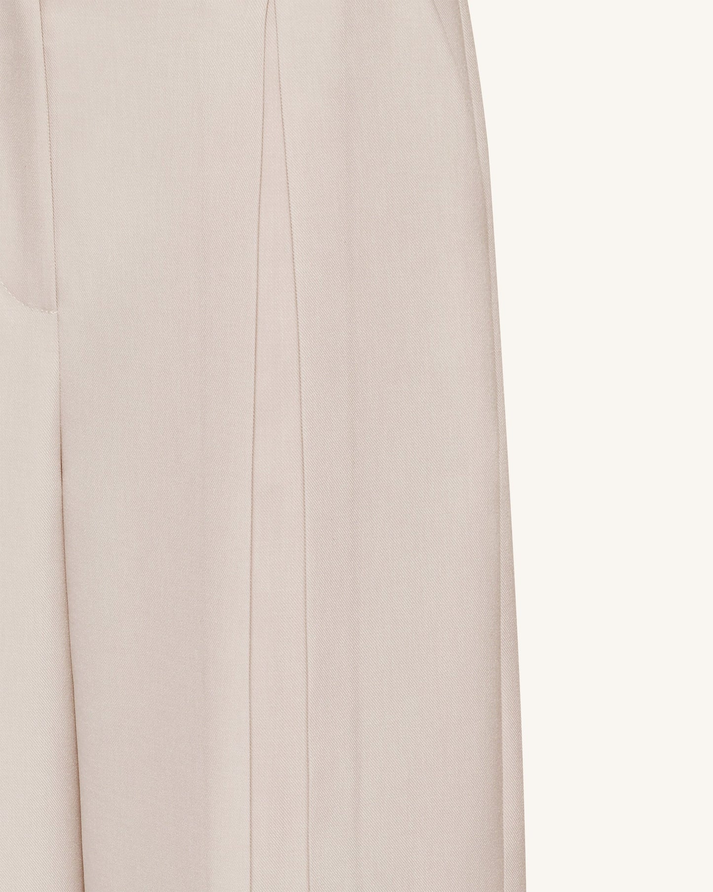 Pleated Wide-Leg Trousers - Beige