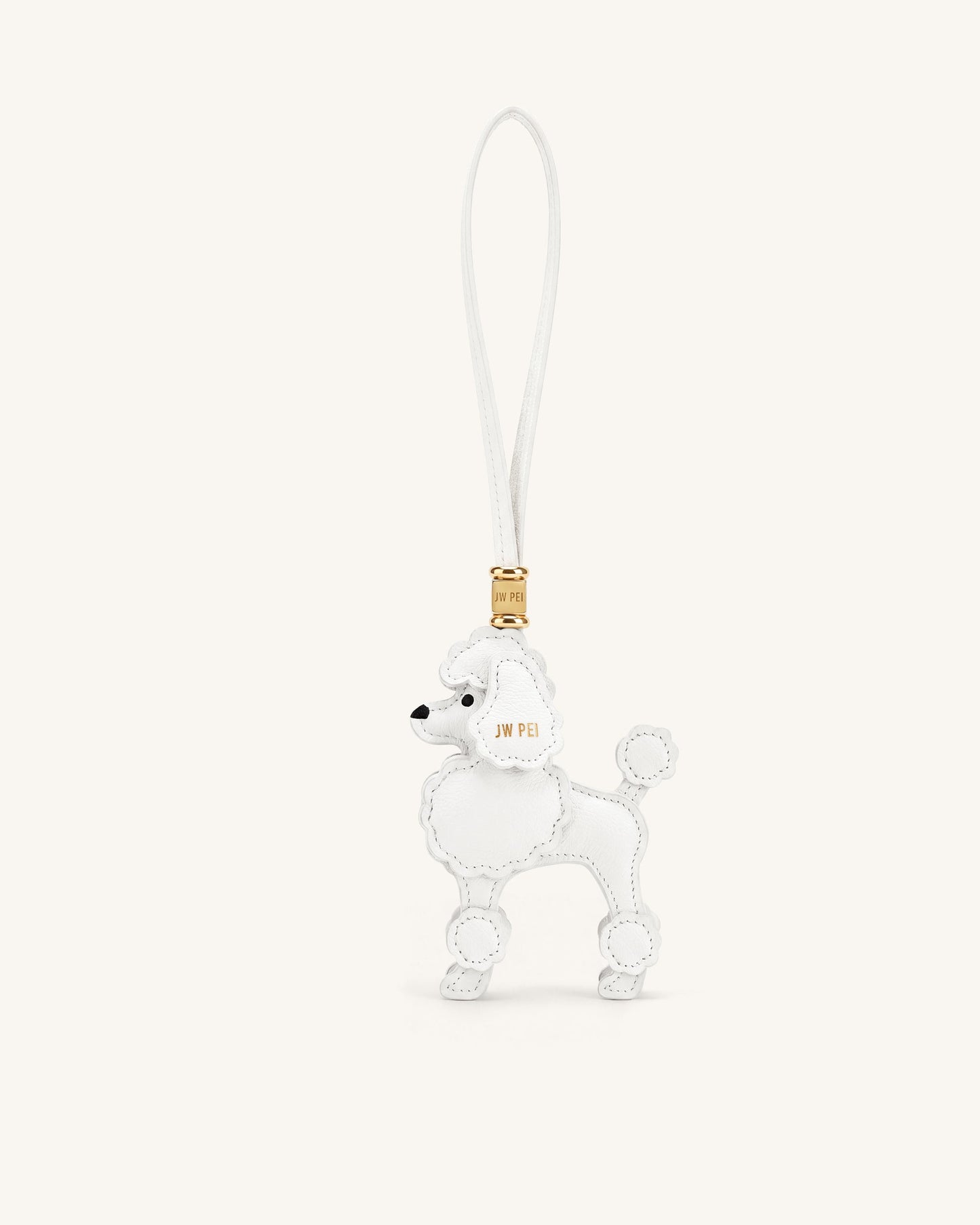 Poodle Bag Charm - White