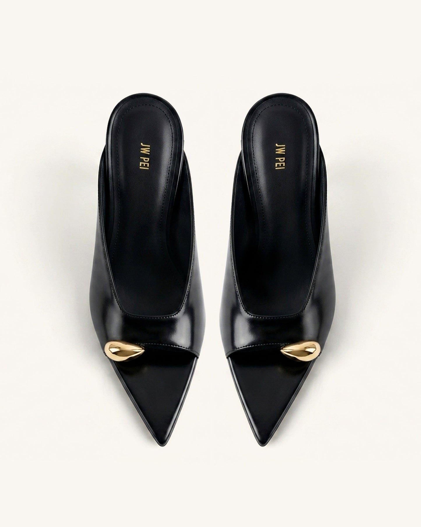 Noemi Pointed-Toe Mule Heels - Black