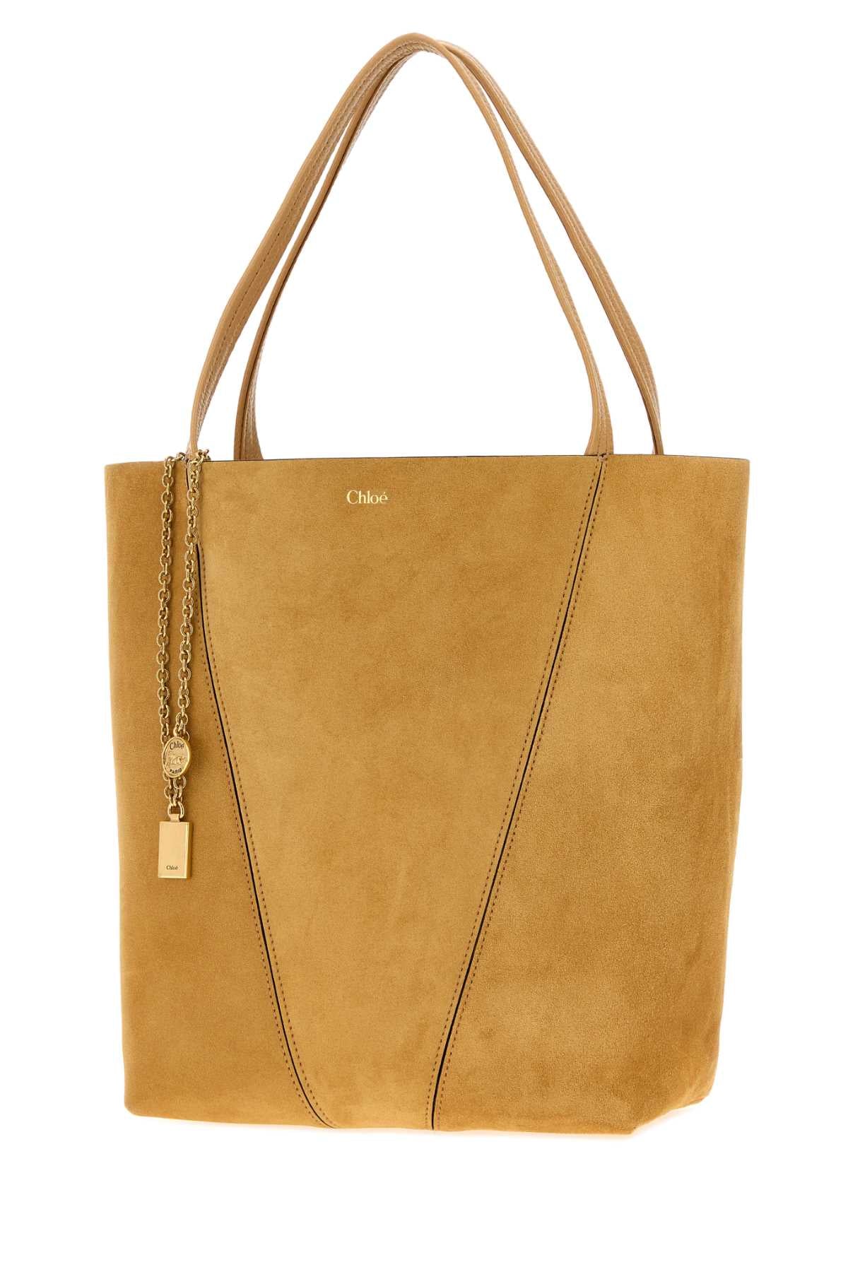 Chloe Women Mustard Suede Chlo㨠Spin Shopping Bag