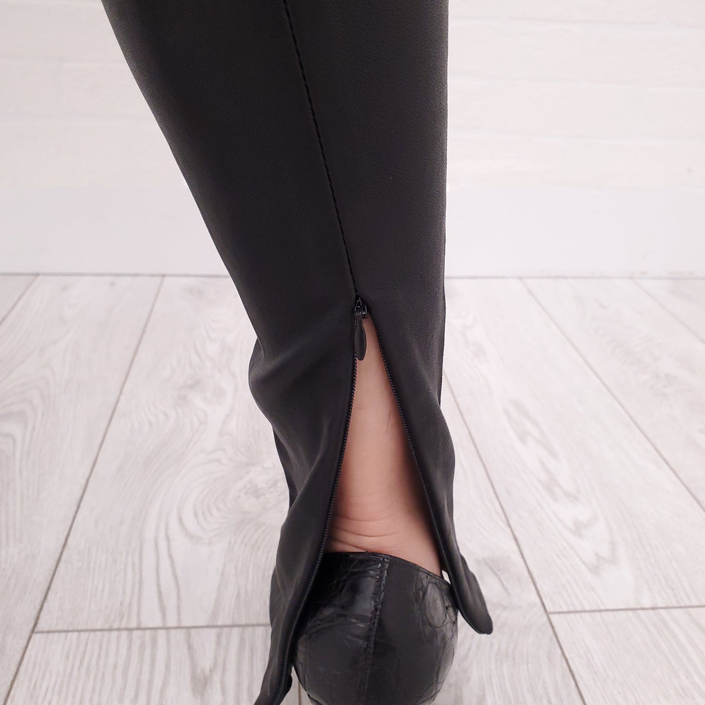 BALMAIN LEATHER PANTS - SIZE 34