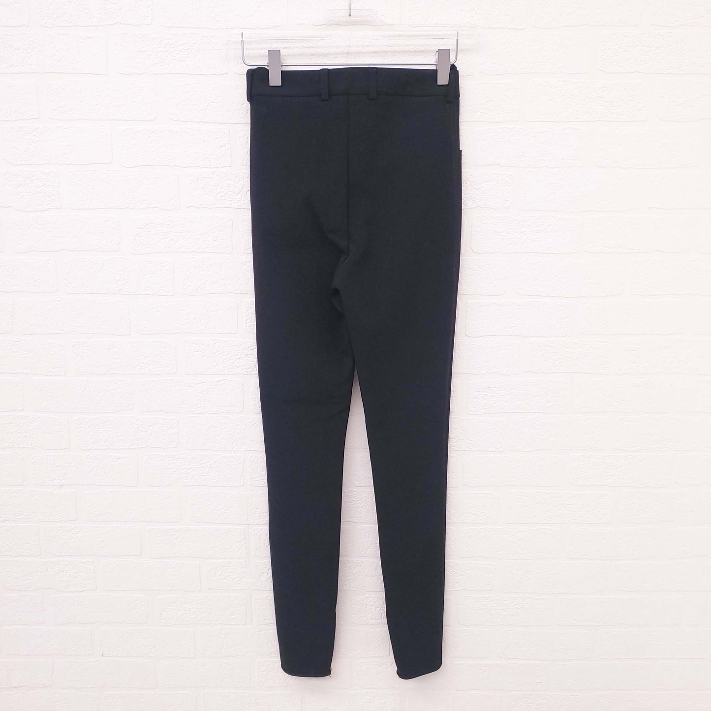 CELINE TRIOMPHE LEGGING PANT WITH GOLD LOGO AND ZIPPER DETAIL - SIZE 34