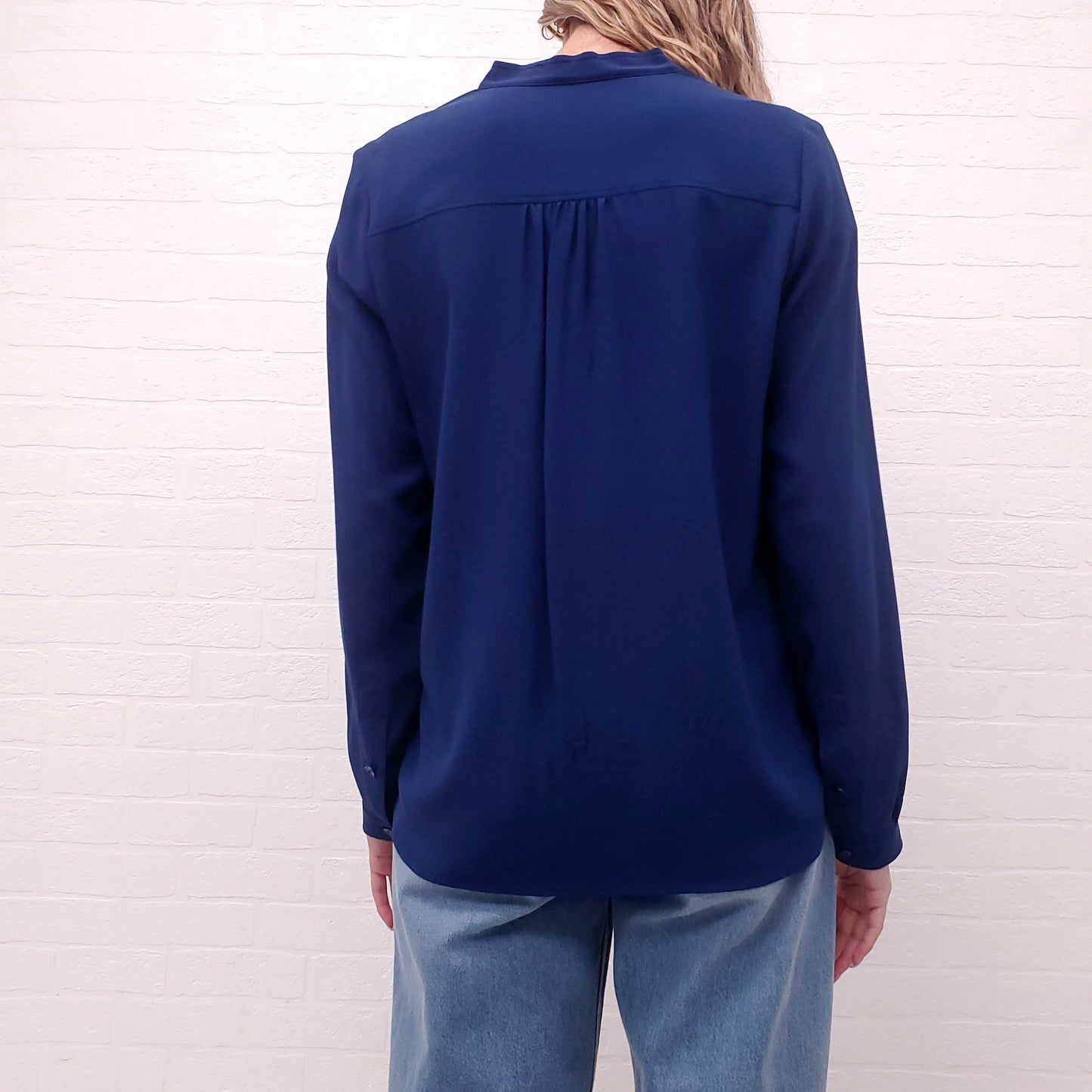 STELLA MCCARTNEY BLUE SILK BLOUSE - SIZE 40