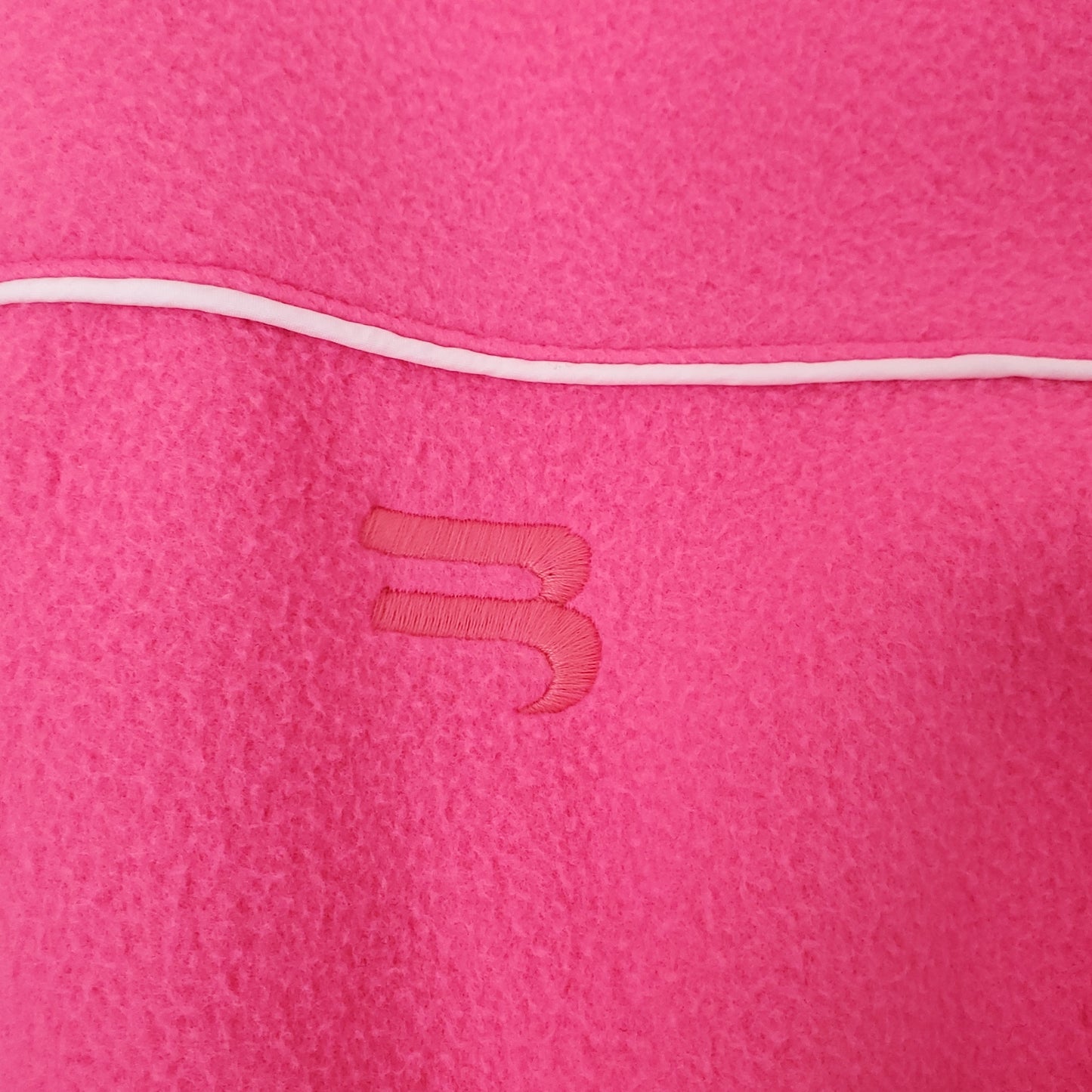 BALENCAIGA OVERSIZED PINK LOGO OVERSIZED FLEECE TRACK SUIT JACKET - SIZE 34