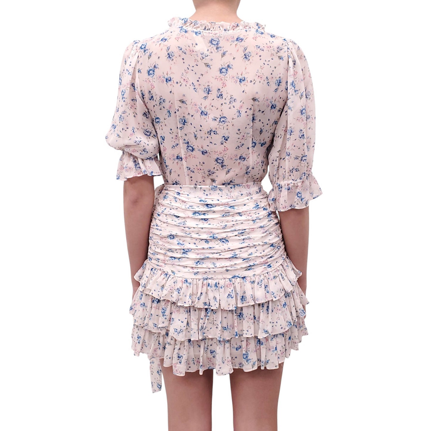 LOVESHACKFANCY BLUE FLORAL DRESS - SIZE 4