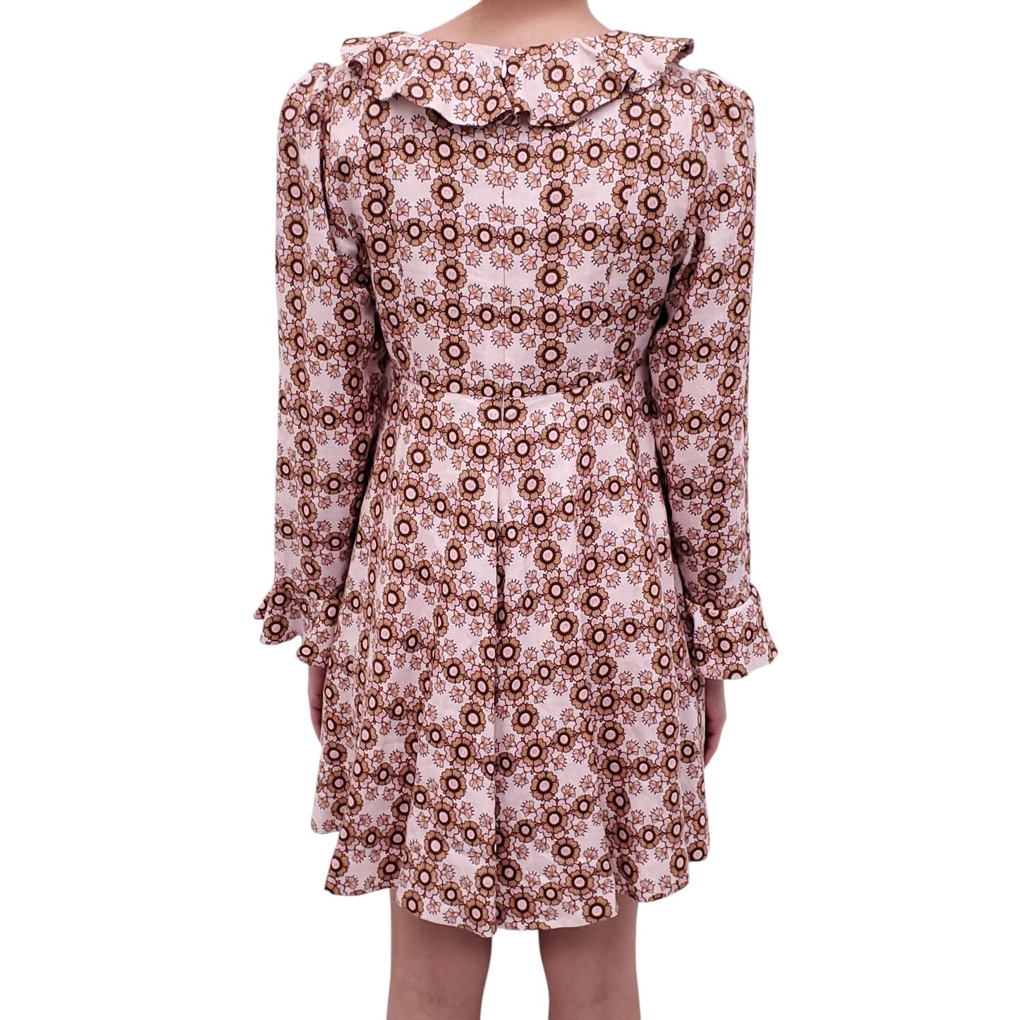 ZIMMERMANN BLUSH PINK DAISY PATTERNED BABYDOLL DRESS - SIZE 2 (US 8)