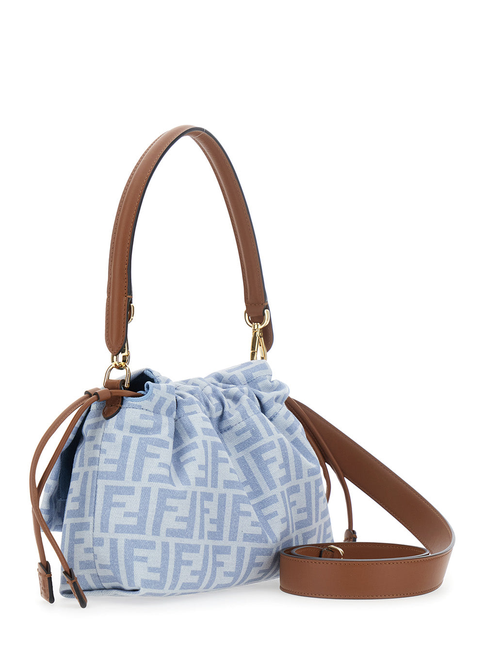 Fendi Women Mamma Baguette Denim Ff/Vit.G