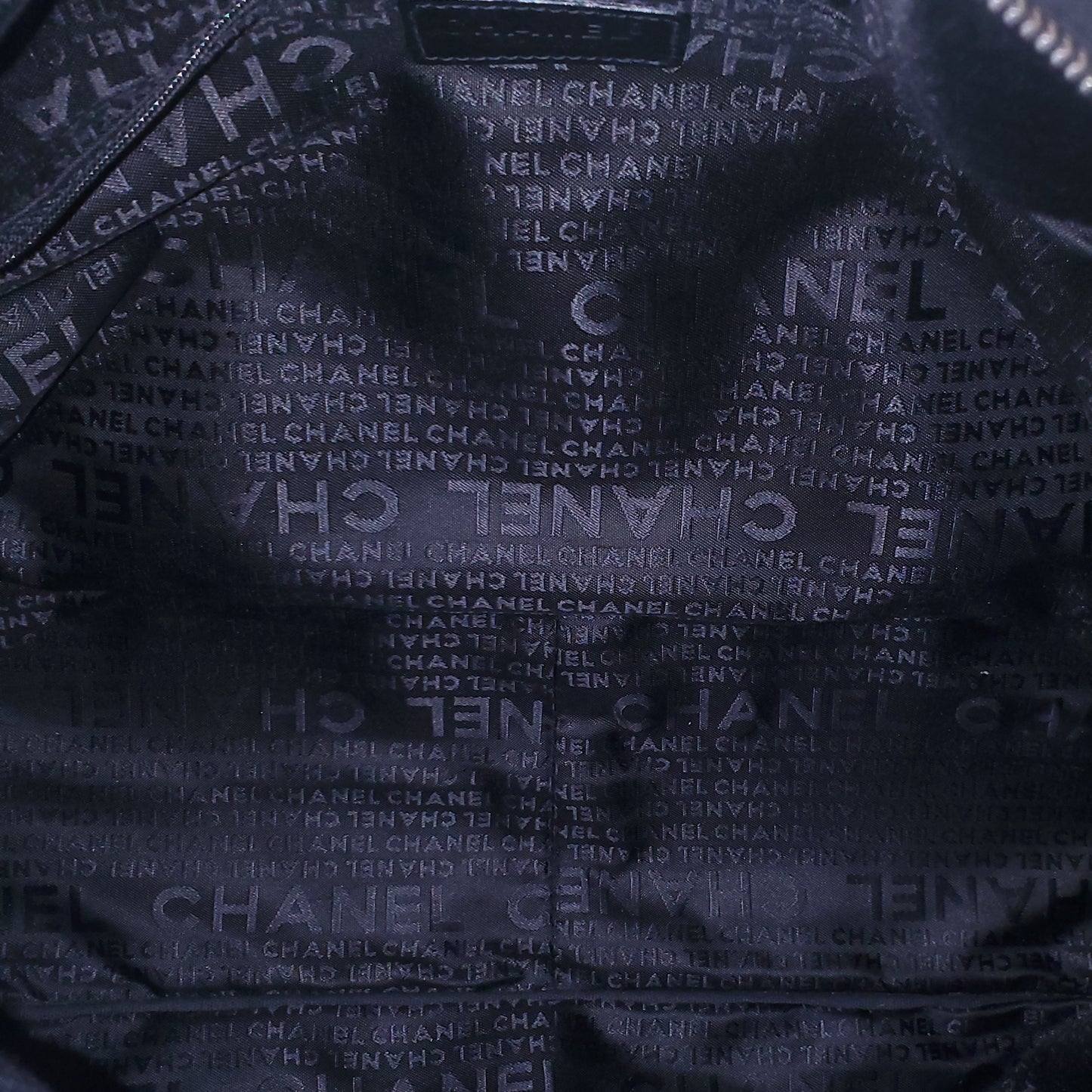 CHANEL BLACK NYLON QUILTED BOWLER BAG