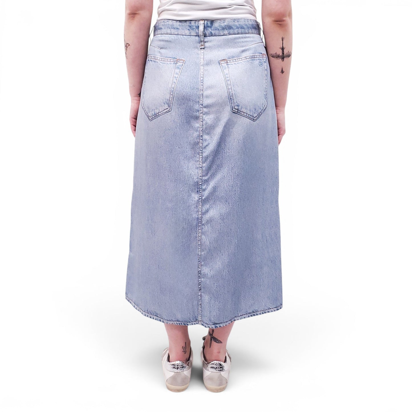 RAG & BONE TULIP LIQUID MIRAMAR MIDI SKIRT - SIZE 28