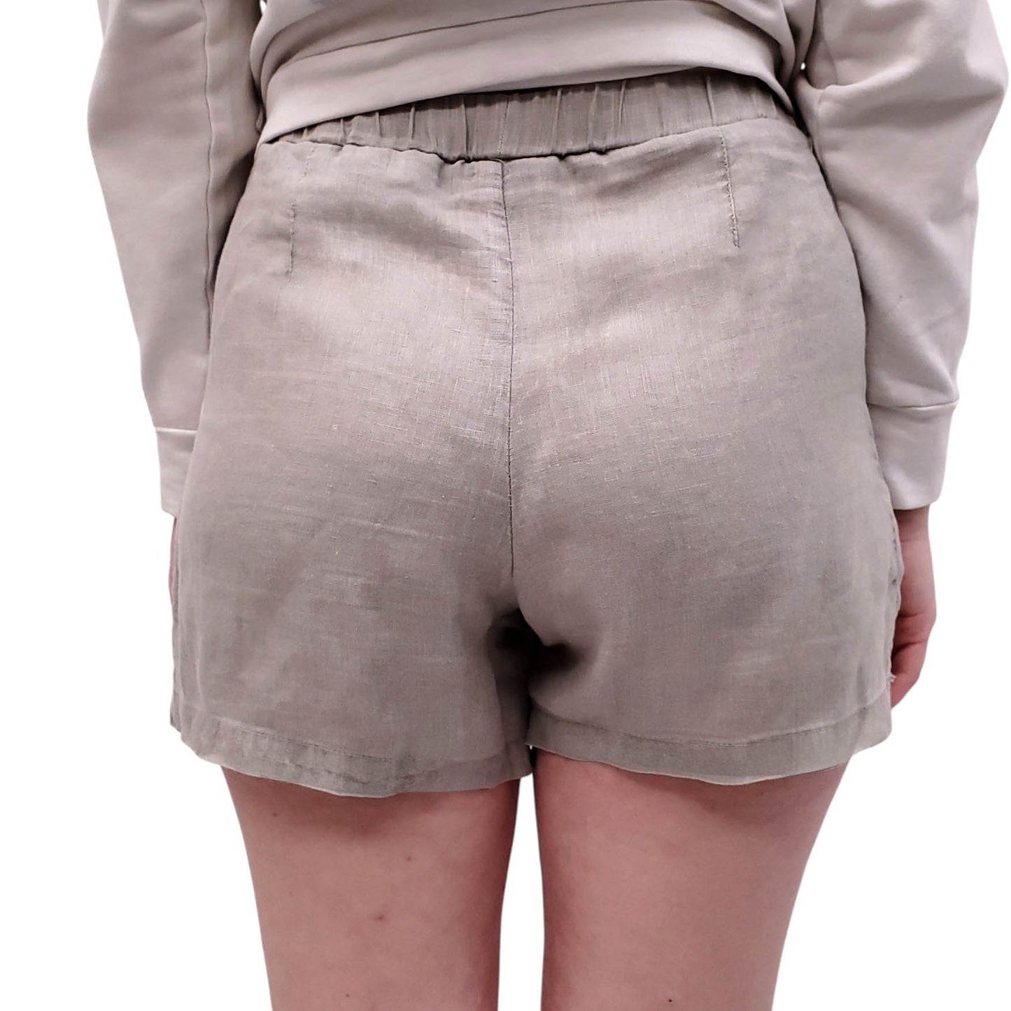 JAMES PERSE TAUPE LINEN SHORTS - SIZE 0