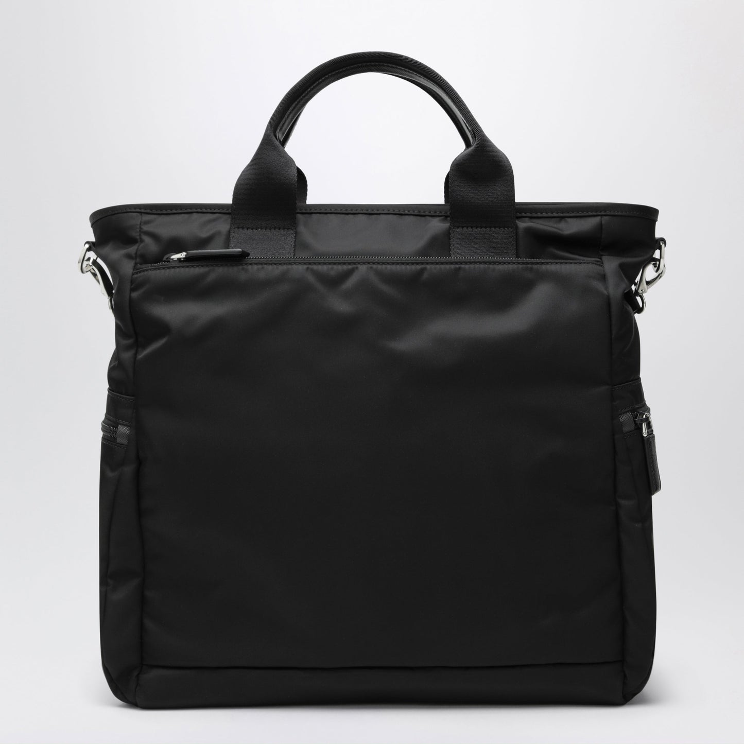 Prada Black Re-Nylon And Saffiano Shopping Bag Men