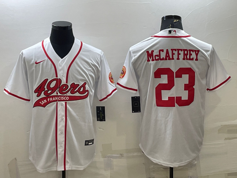 Men's San Francisco 49ers Christian McCaffrey #23 White Game jersey Joint Edition