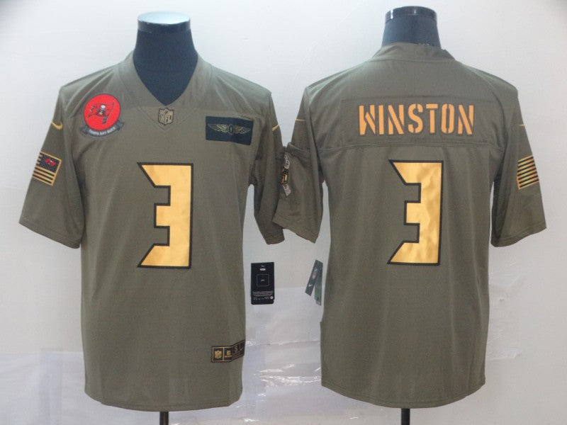 Men's Tampa Bay Buccaneers Jameis Winston #3 Brown Game Player Jersey1