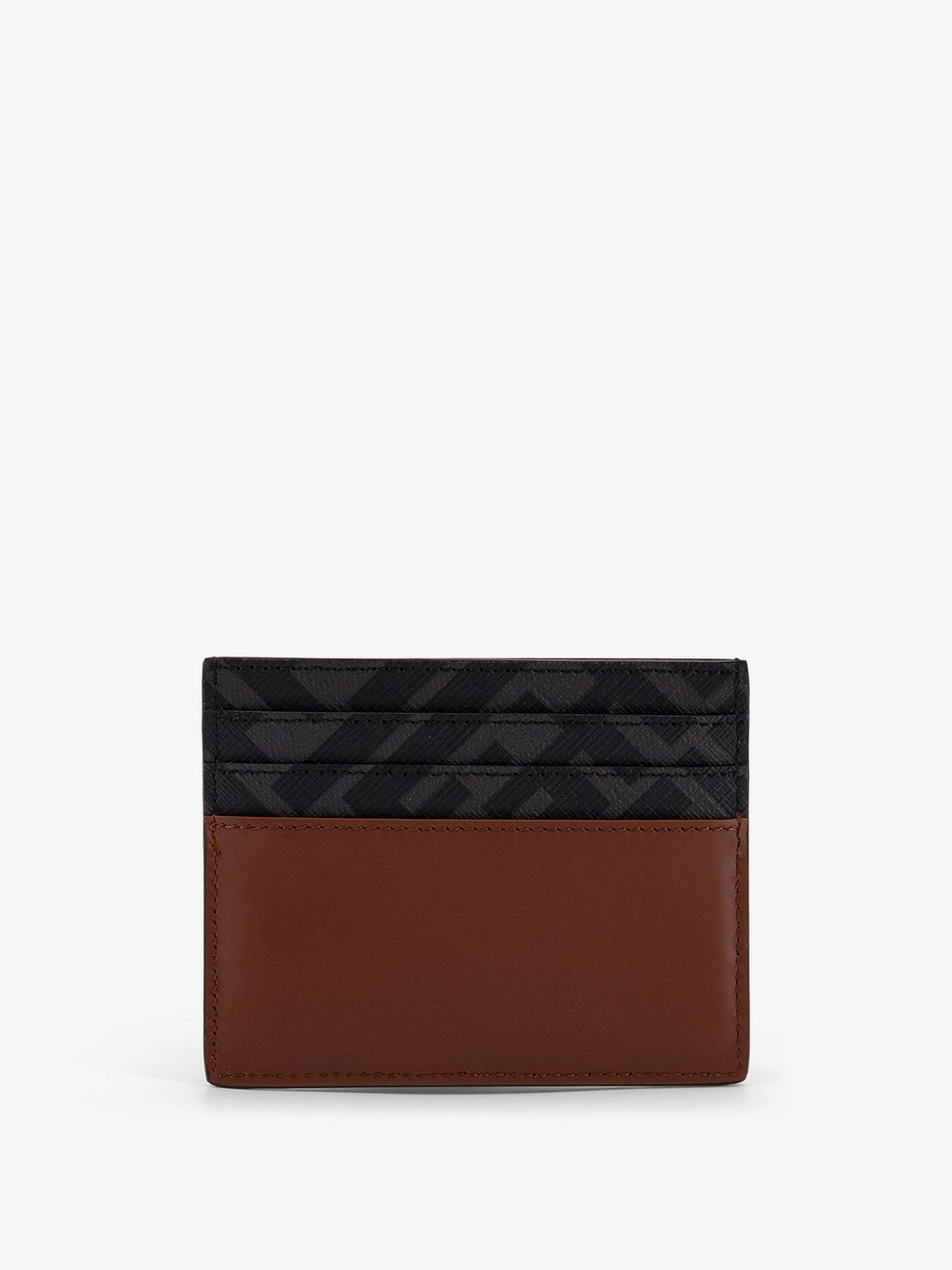 Fendi Men Leather And Ff Fabric Card Holder