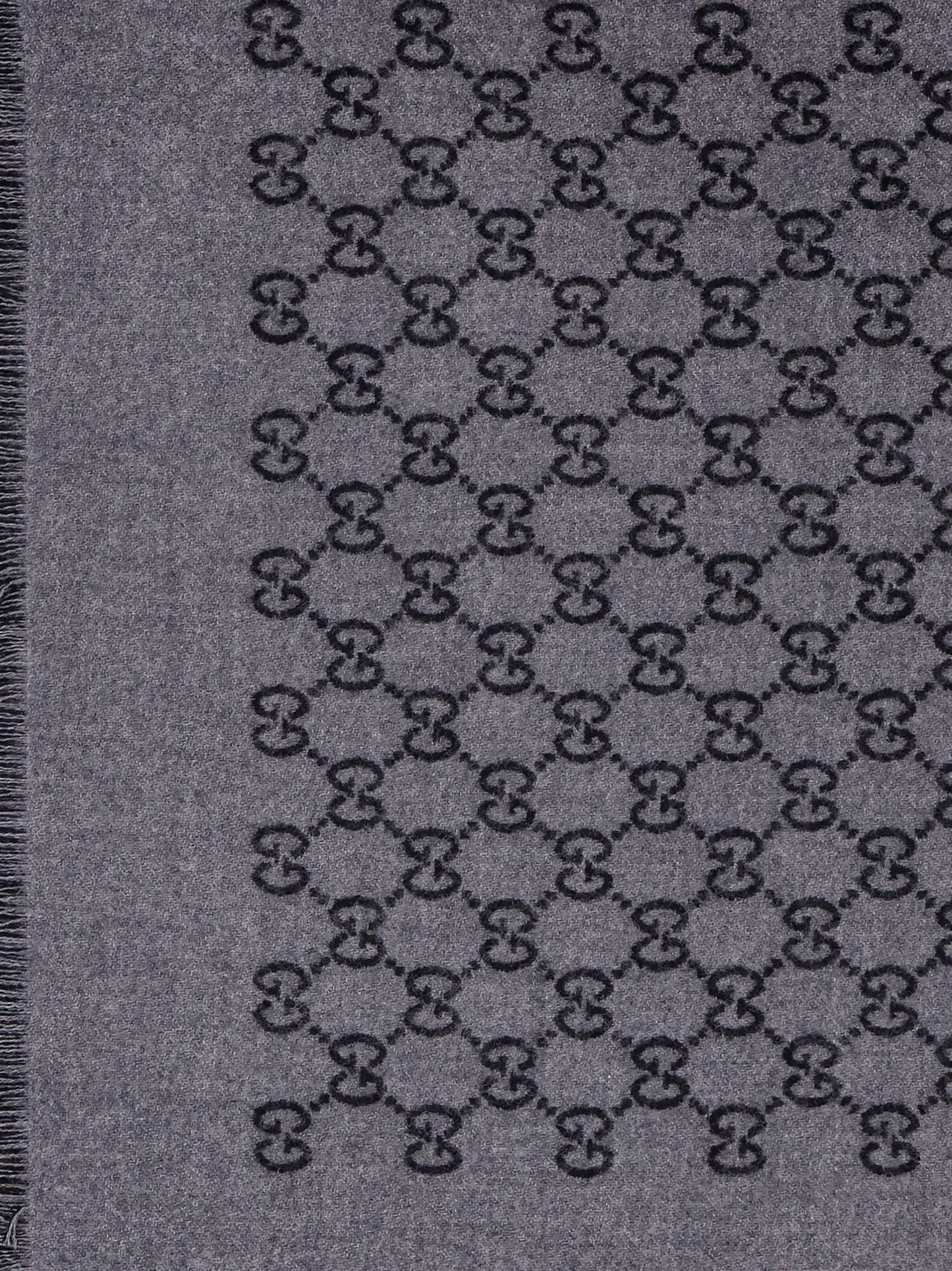 Gucci Men Double Wool Jacquard Scarf With Gg Motif