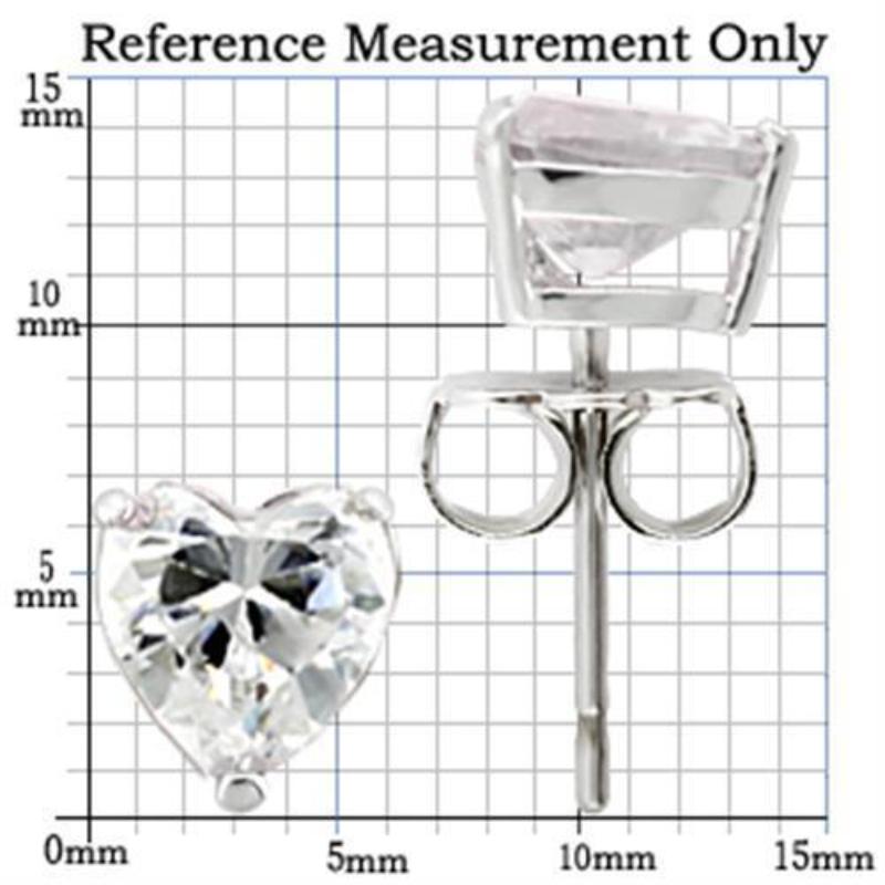 Rhodium 925 Sterling Silver Earrings with AAA Grade CZ in Clear