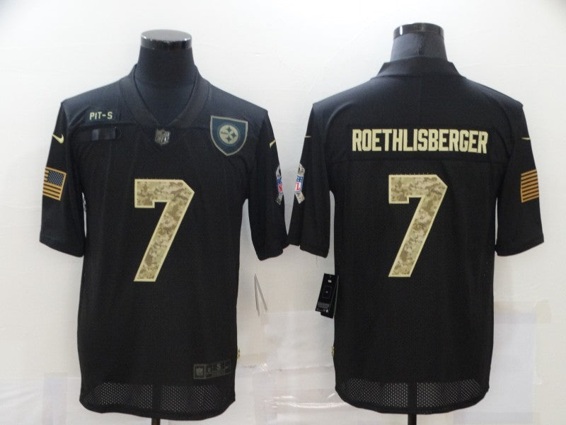 Men's Pittsburgh Steelers #7 Ben Roethlisberger Black Game Player jersey