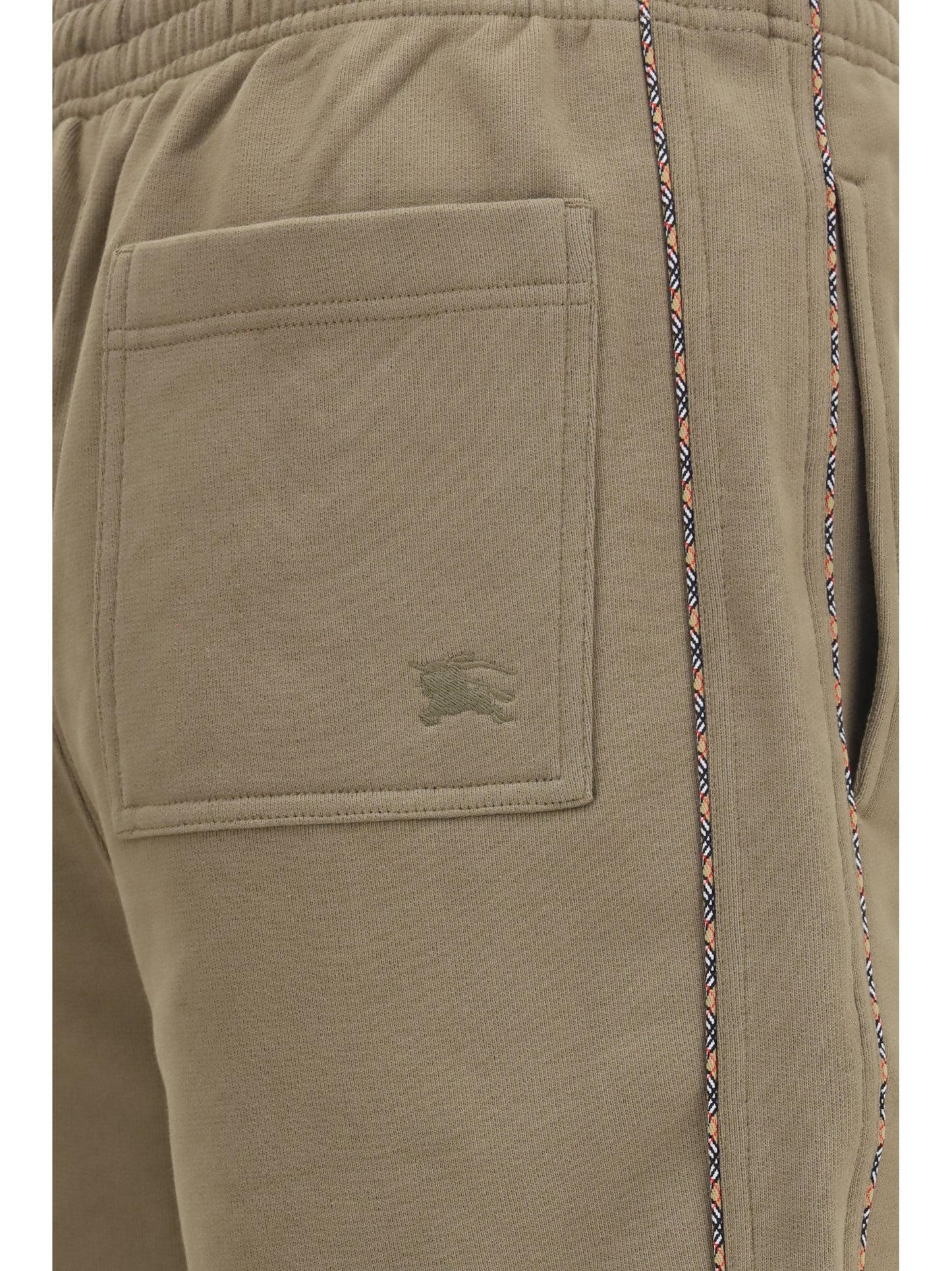 Burberry Men Cotton Shorts With Check Trims