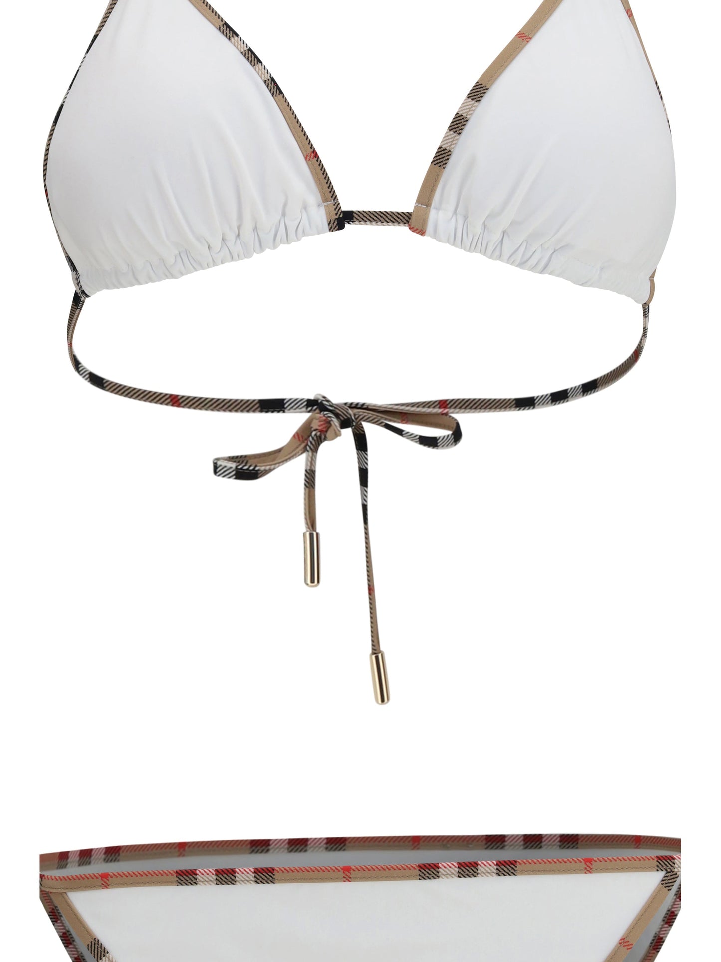 Burberry Women Check Detail Triangle Bikini