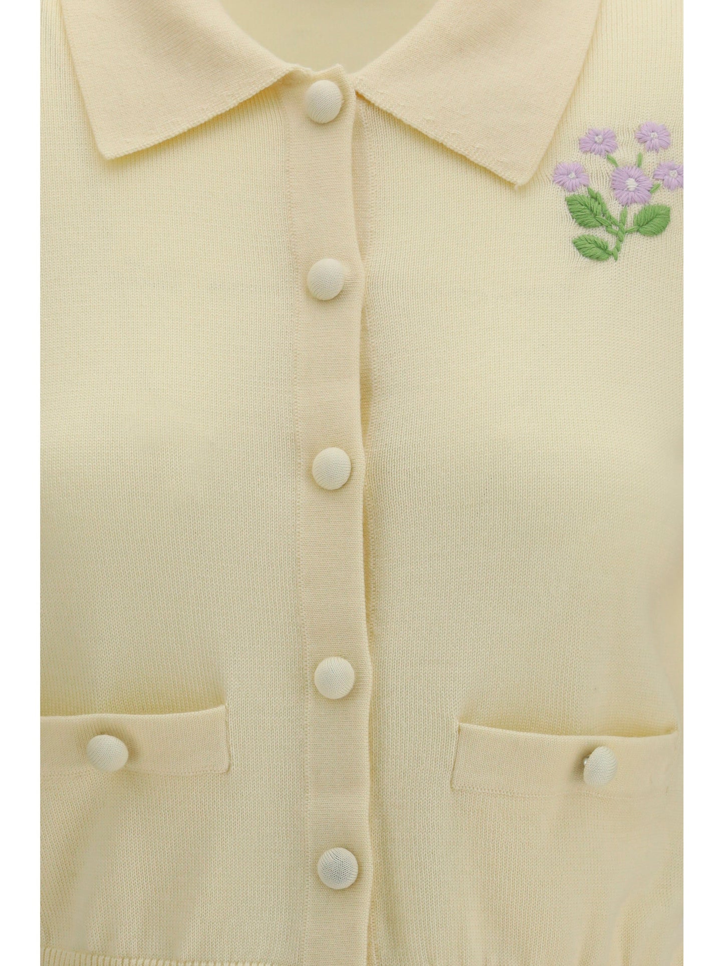 Self-Portrait Women Floral Embroidered Knit Cardigan