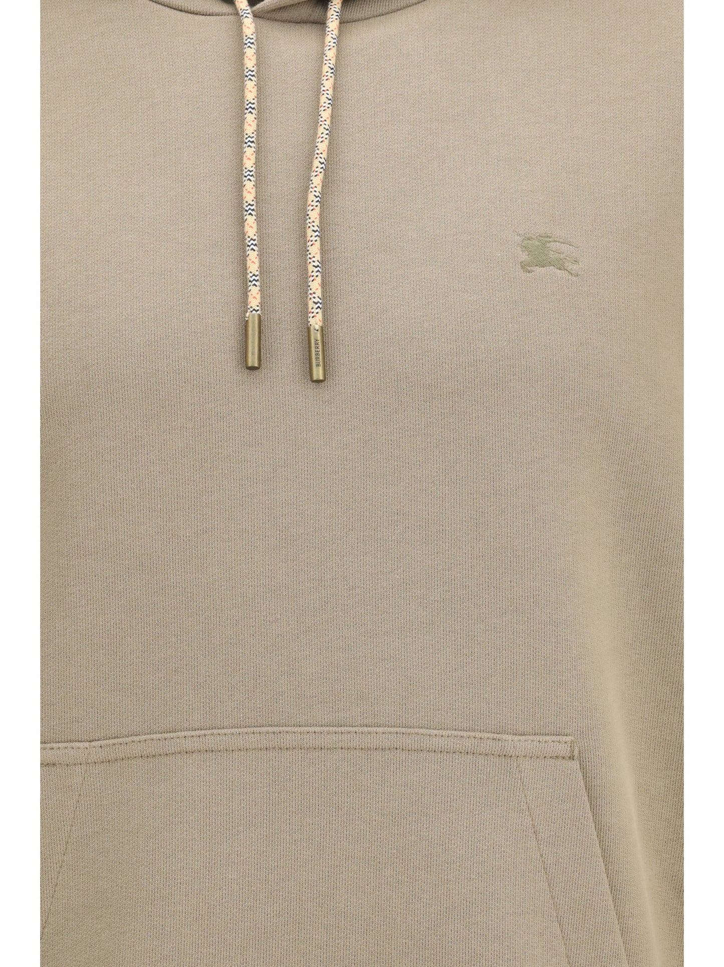 Burberry Men Check Hoodie With Drawstrings