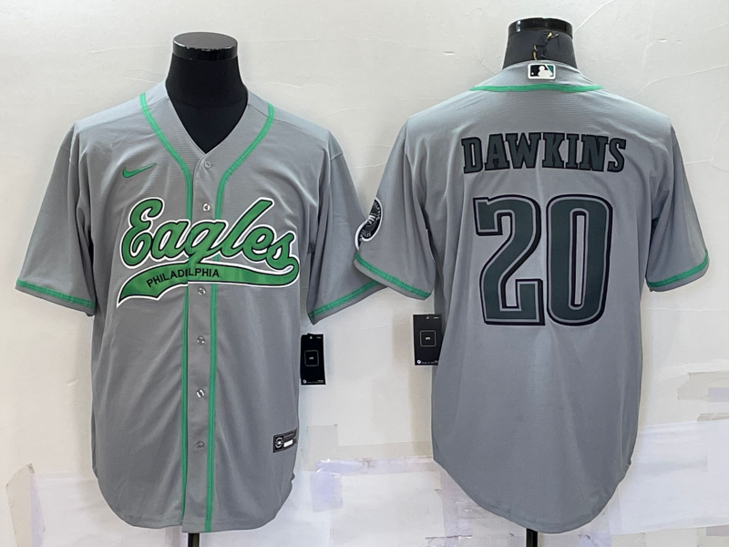 Men's Philadelphia Eagles Brian Dawkins #20 Gray Game jersey Joint Edition