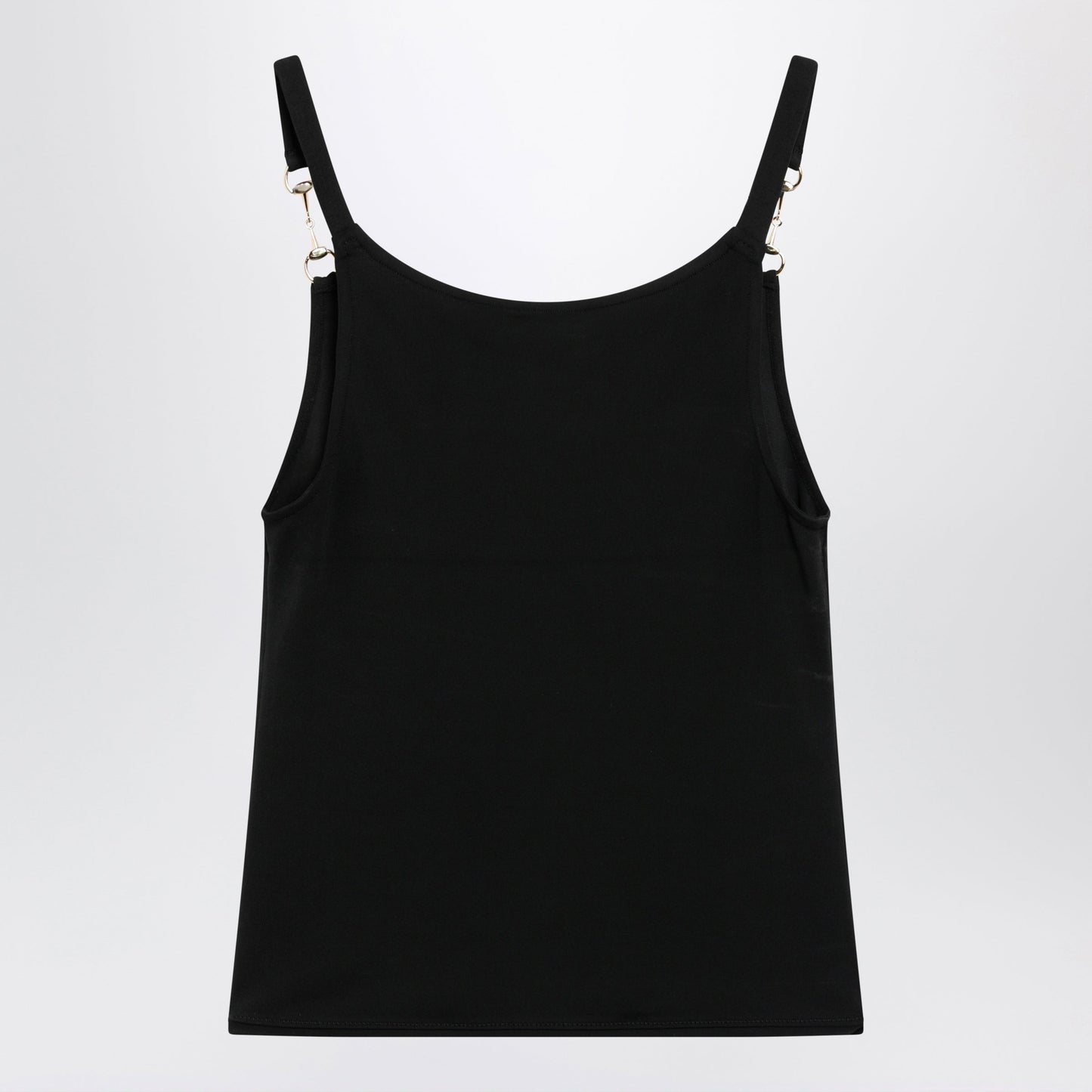 Gucci Viscose Crãªpe Jersey Top With Horsebit Detail In Black Women