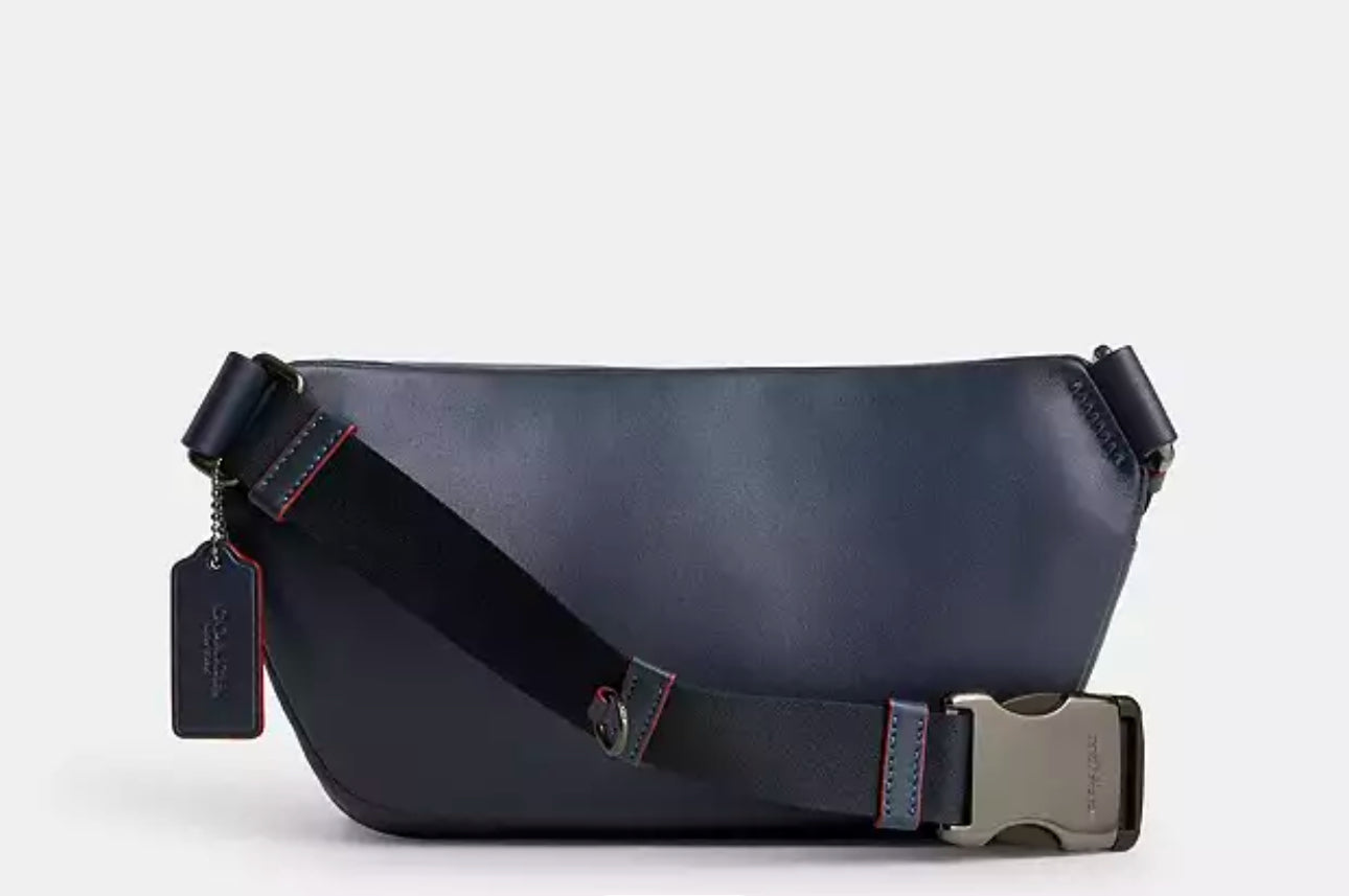 NWT Coach Unisex Elias Belt Bag In Signature Canvas & Leather