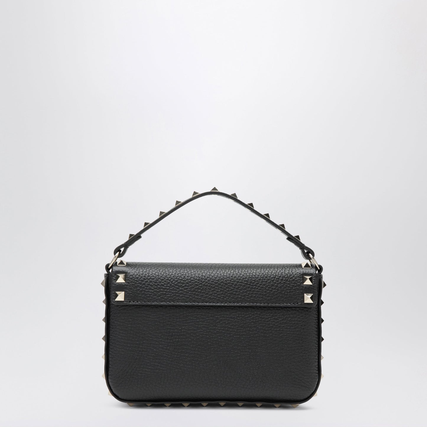 Valentino Garavani Rockstud Pouch In Grained Calfskin Leather, Black Women