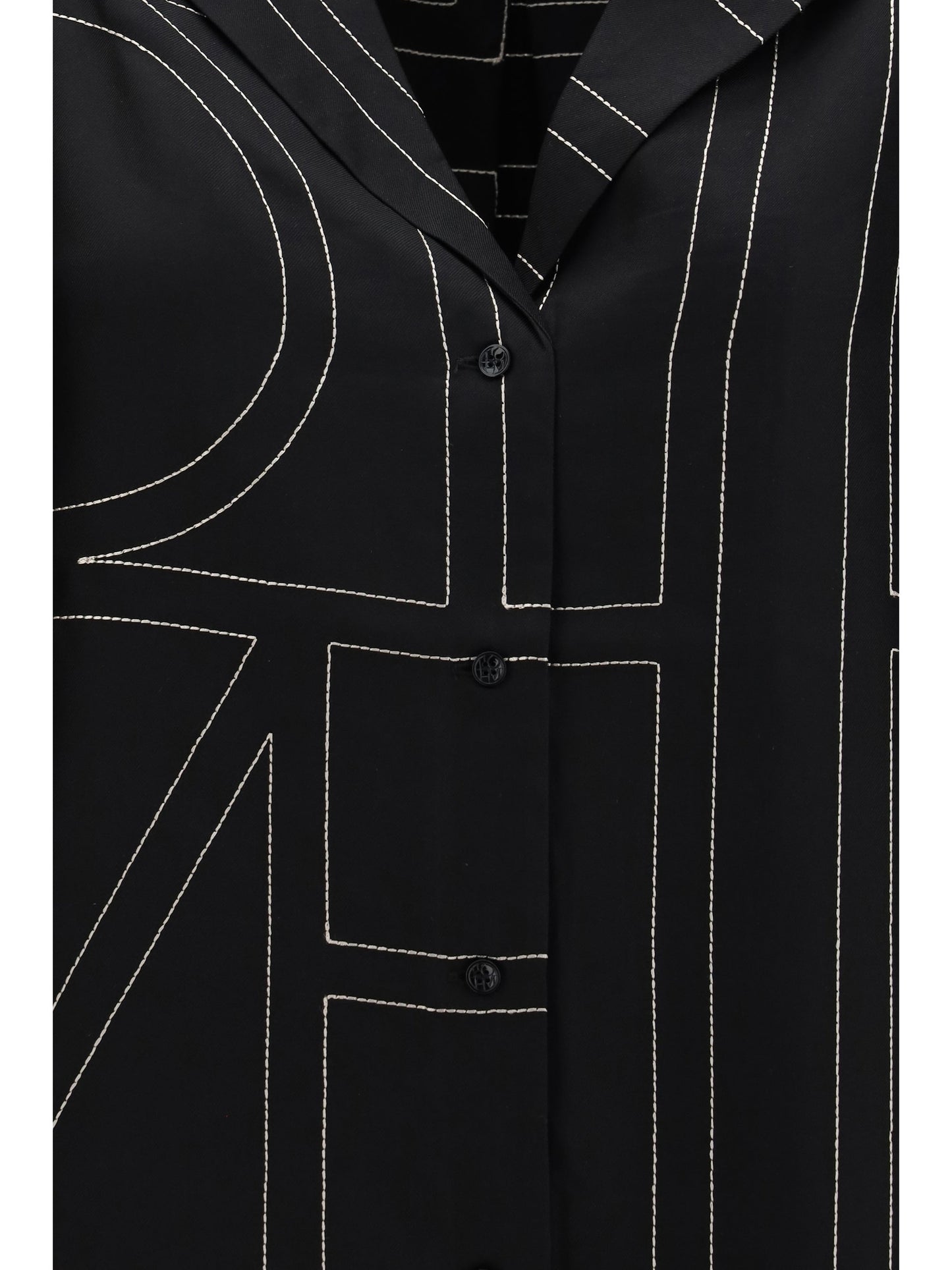 Toteme Women Silk Shirt With All-Over Monogram
