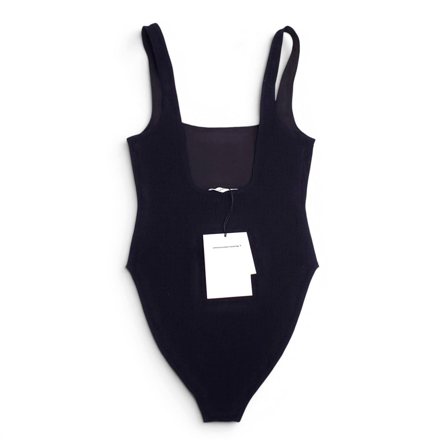 ALEXANDER WANG BLACK LOGO ONE-PIECE SWIMSUIT - SIZE XS