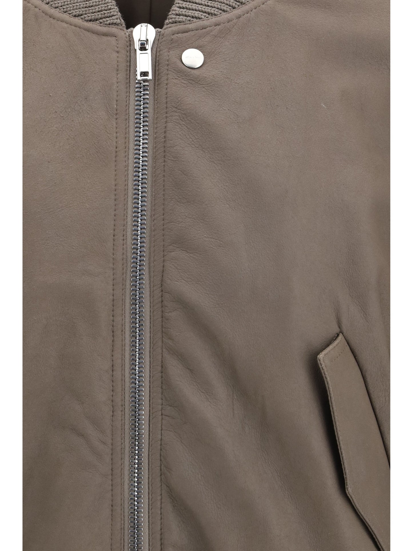 Rick Owens Men Secchia Flight Bomber In Lambskin Leather With Padding
