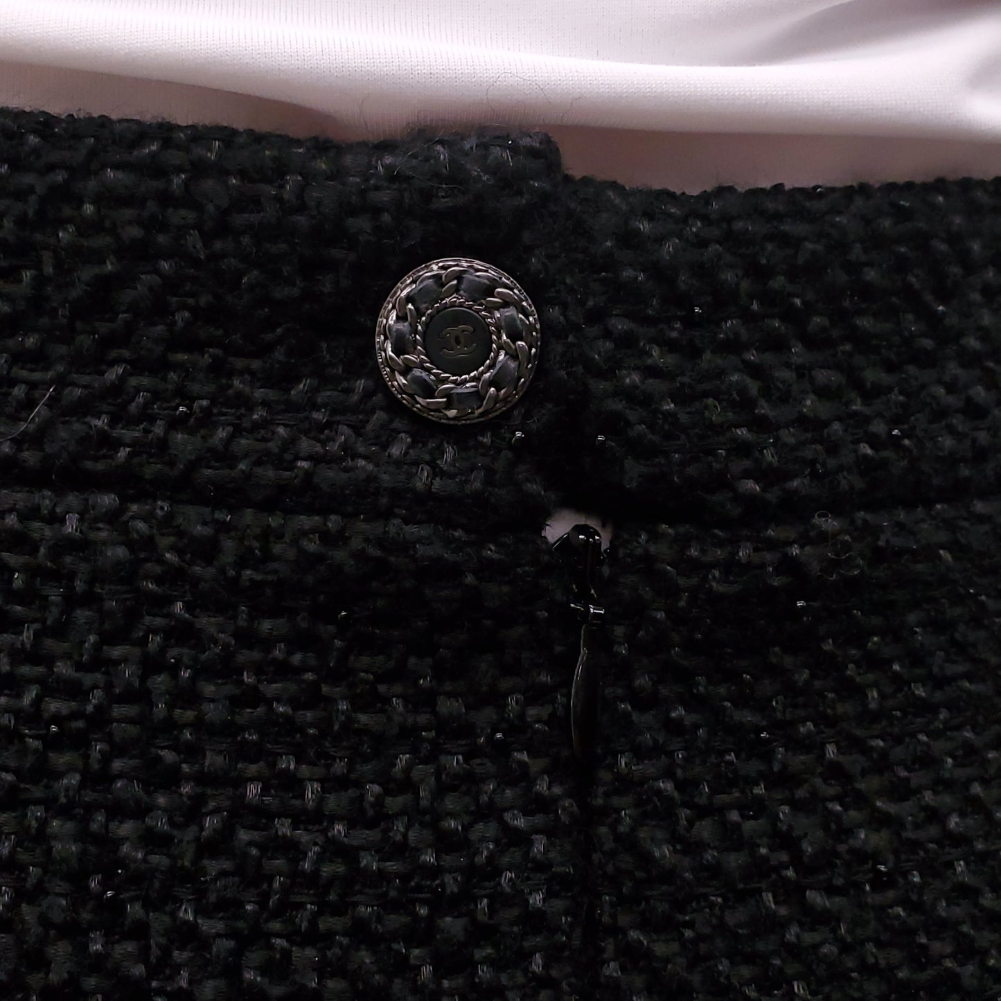 CHANEL RUNWAY BLACK FRINGE SKIRT - SIZE 40