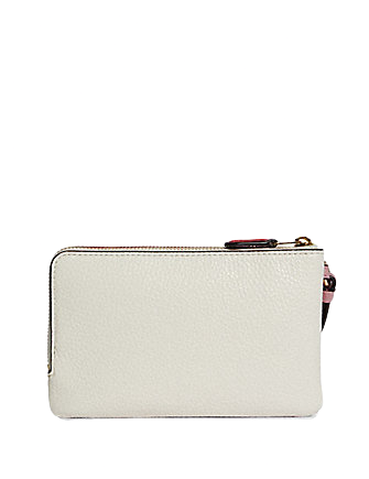 Coach Double Corner Zip Wallet In Colorblock