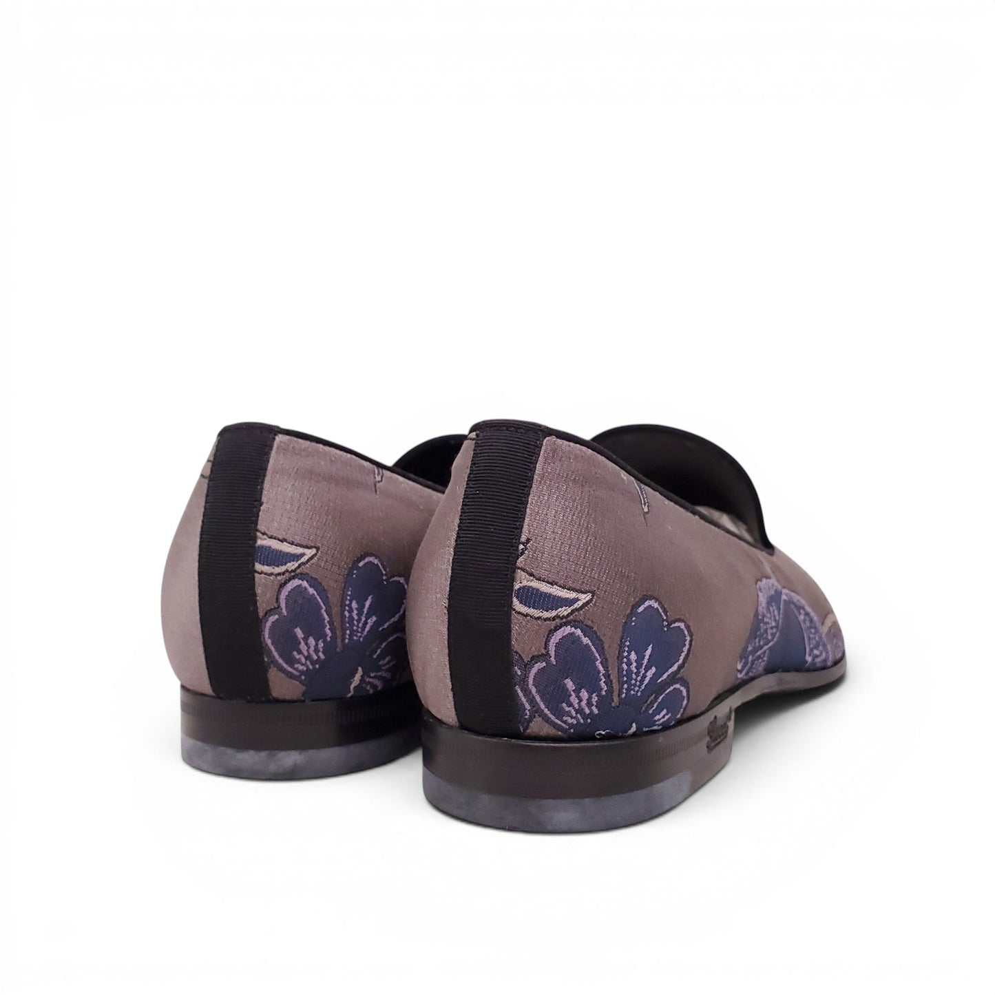 GUCCI MEN'S FLORAL SATIN LOAFERS - MEN'S SIZE US 9