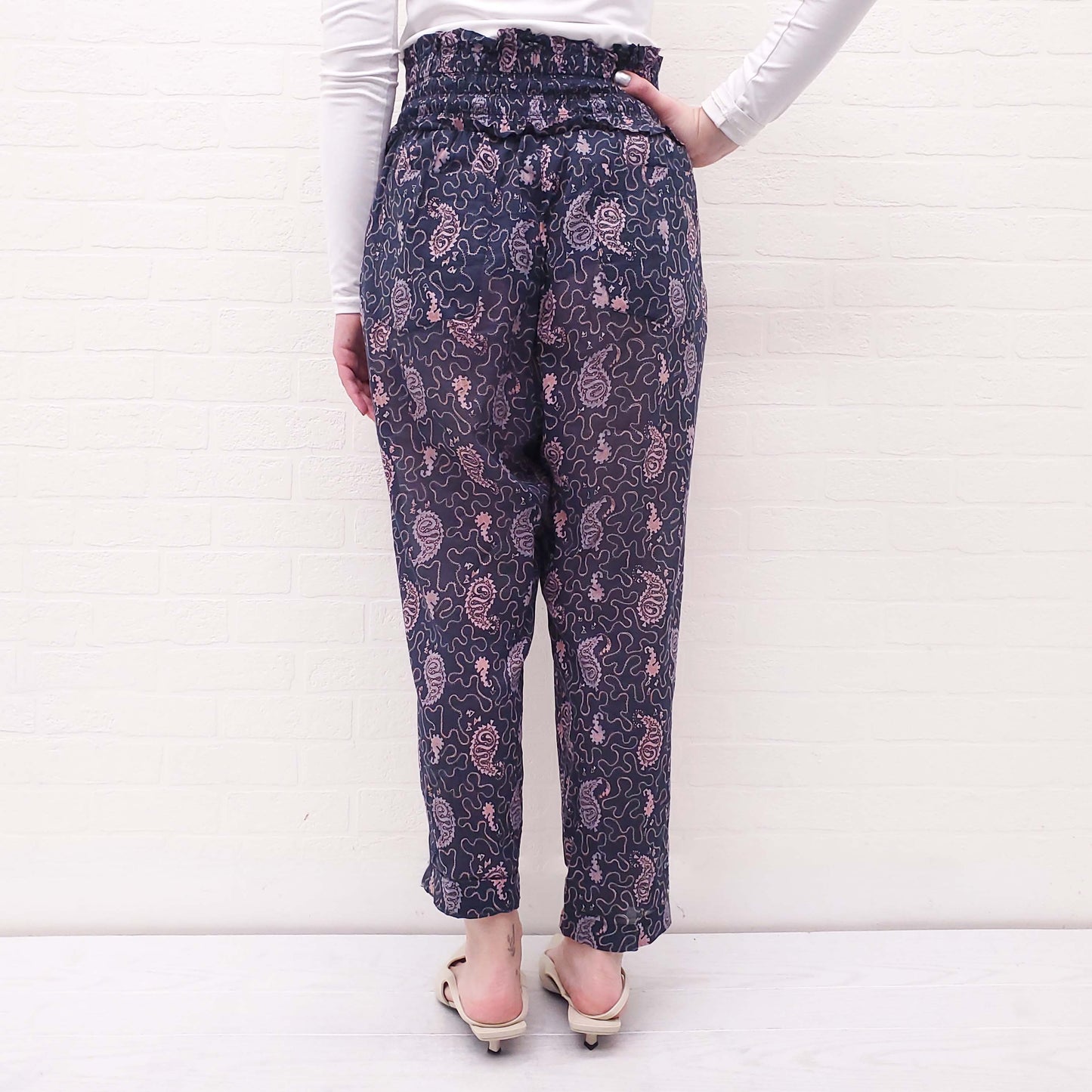 ISABEL MARANT ÉTOILE PATTERNED TROUSERS WITH ELASTIC WAIST- SIZE 38