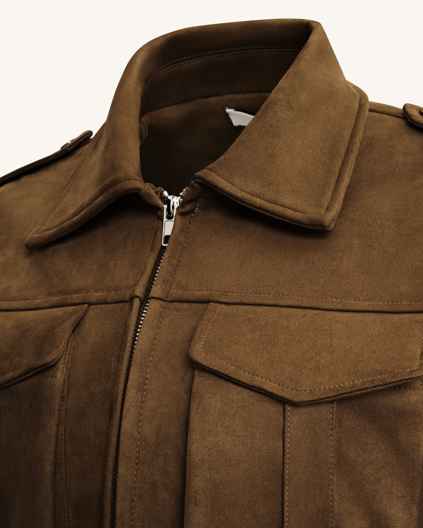 Adeline Faux Suede Jacket - Brown