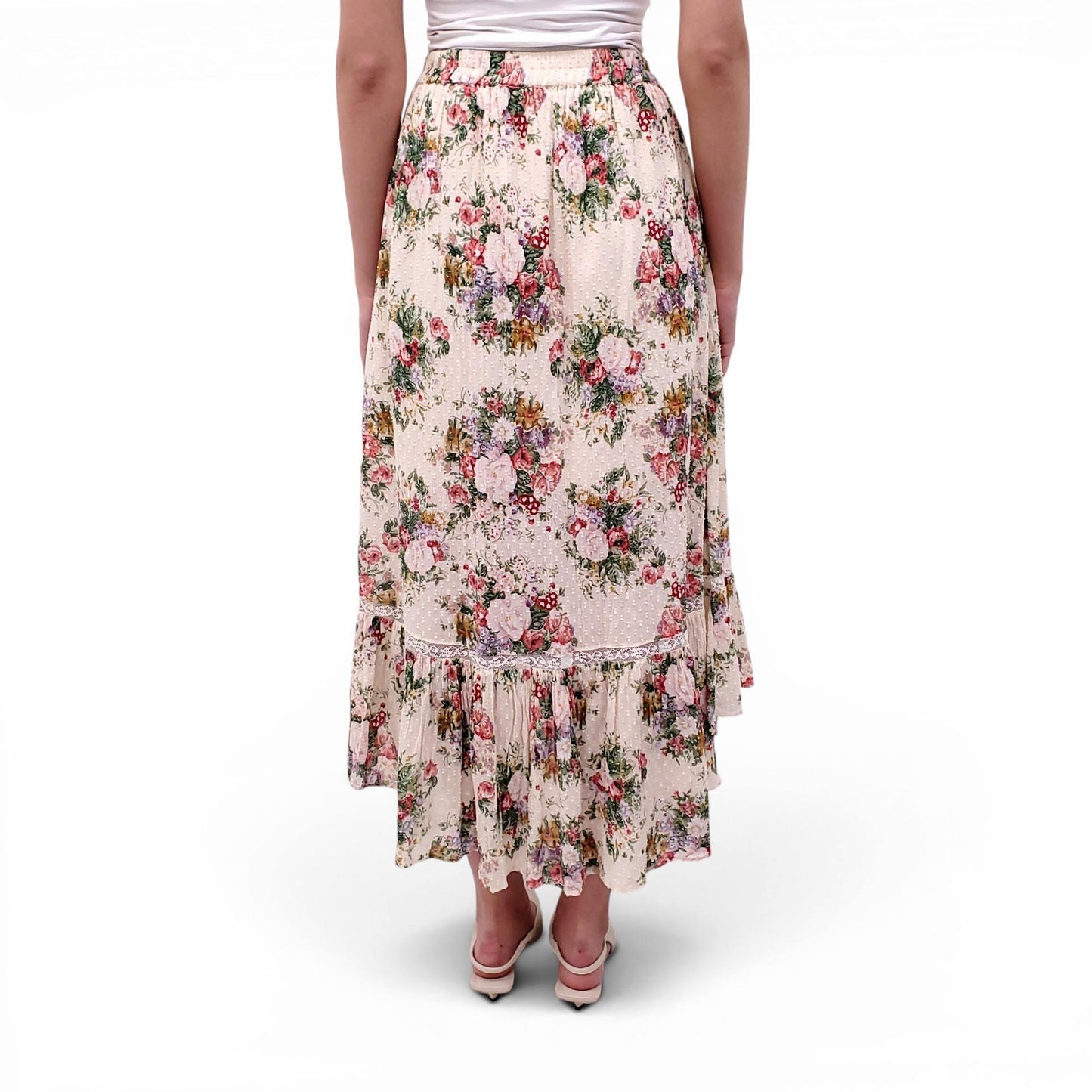 LOVESHACKFANCY FLORAL MAXI SKIRT - SIZE S