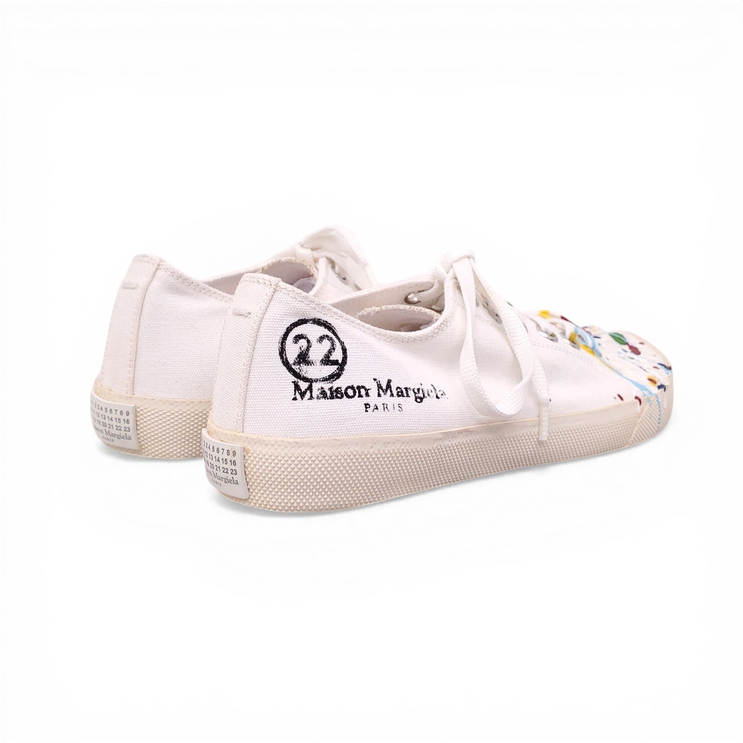 MAISON MARGIELA TABI PAINT-SPLATTER SNEAKERS - SIZE 36