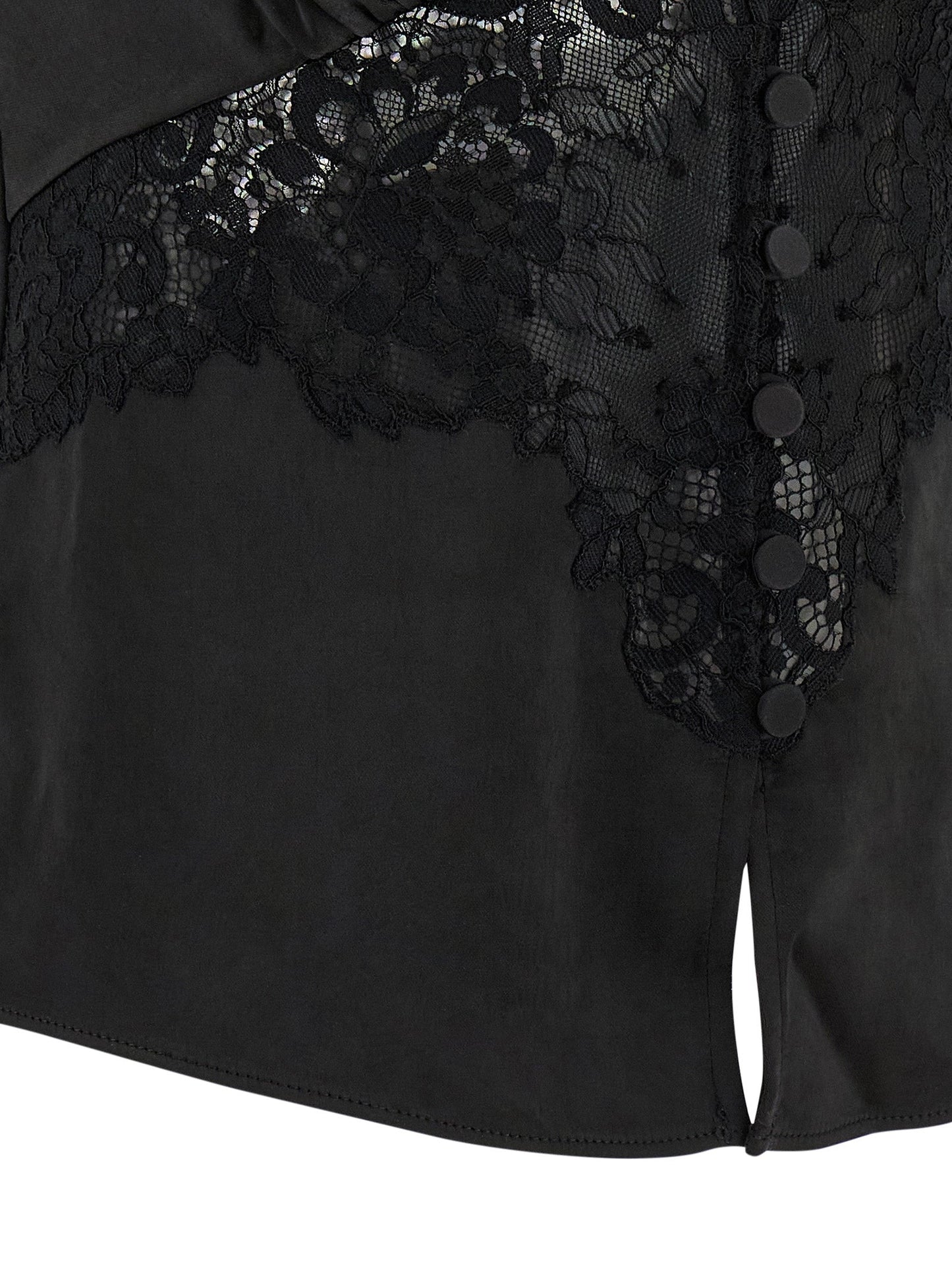 Self Portrait Women 'Black Satin Lace' Top