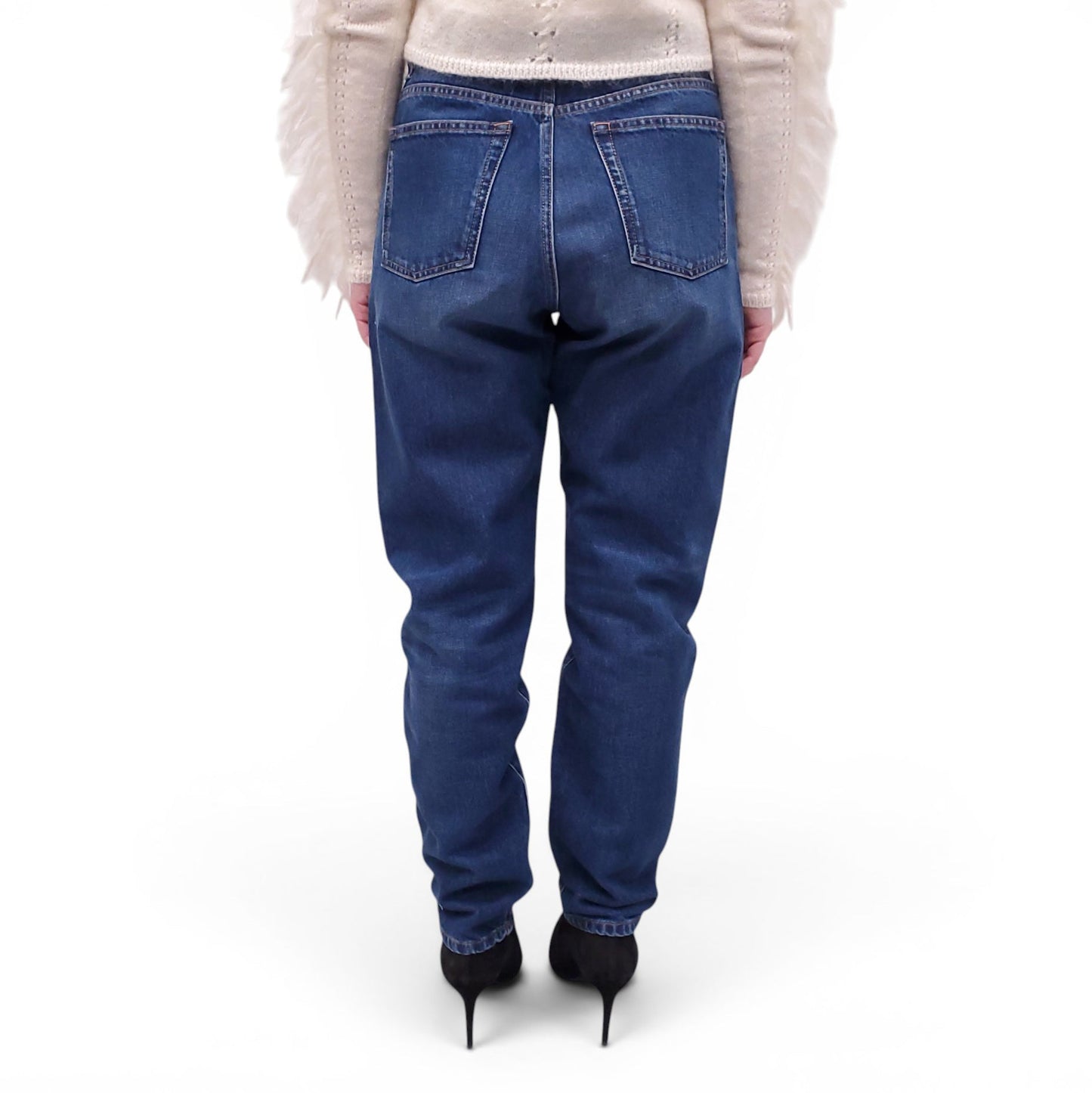 SAINT LAURENT BLUE BOYFRIEND FIT JEANS - SIZE 27