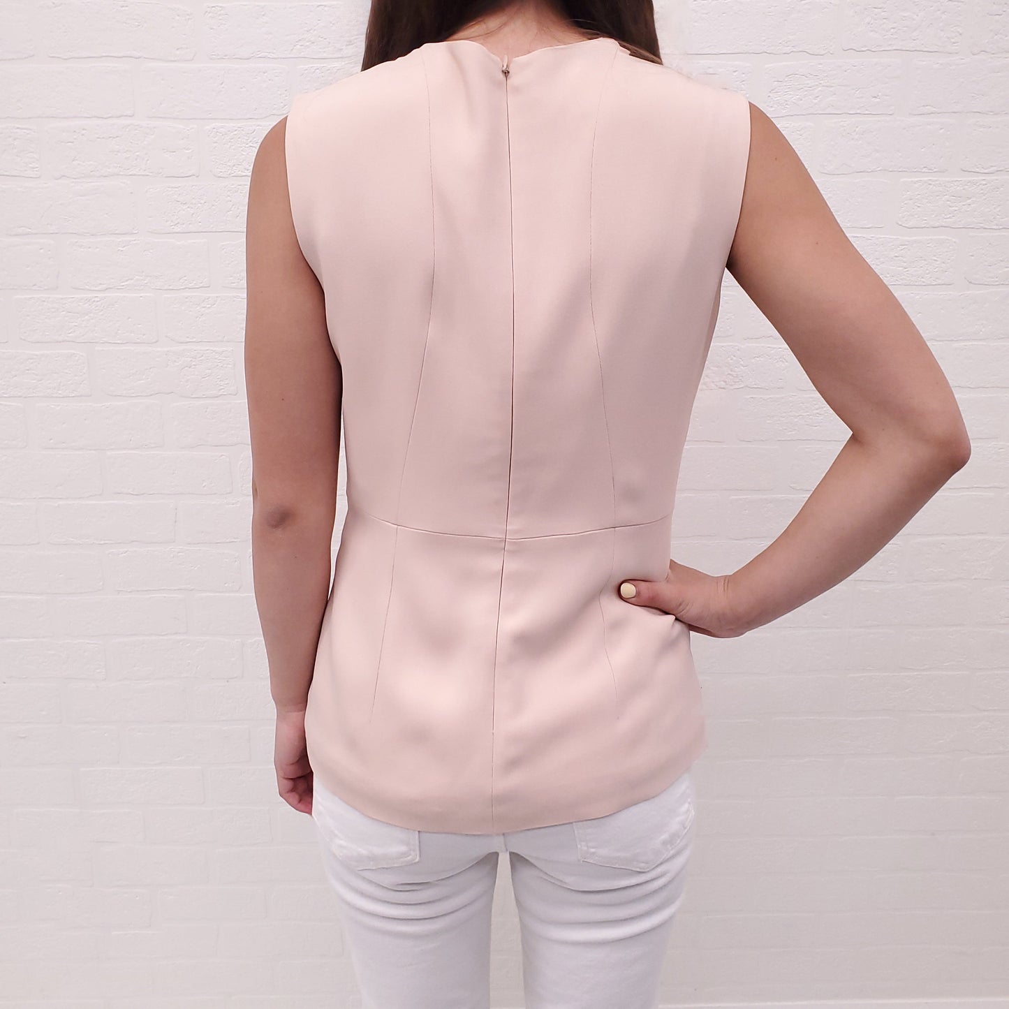 STELLA MCCARTNEY PINK FLORAL EMBROIDERED SLEEVELESS BLOUSE - SIZE 38