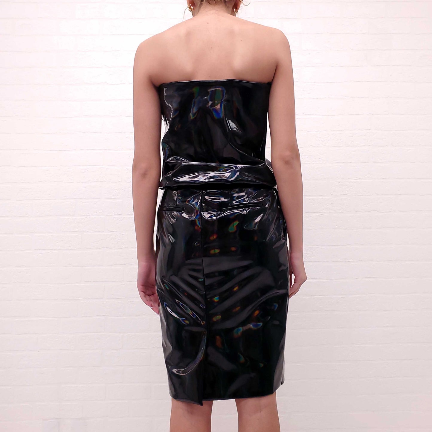 THE ATTICO IRIDESCENT LATEX DRESS - SIZE 40