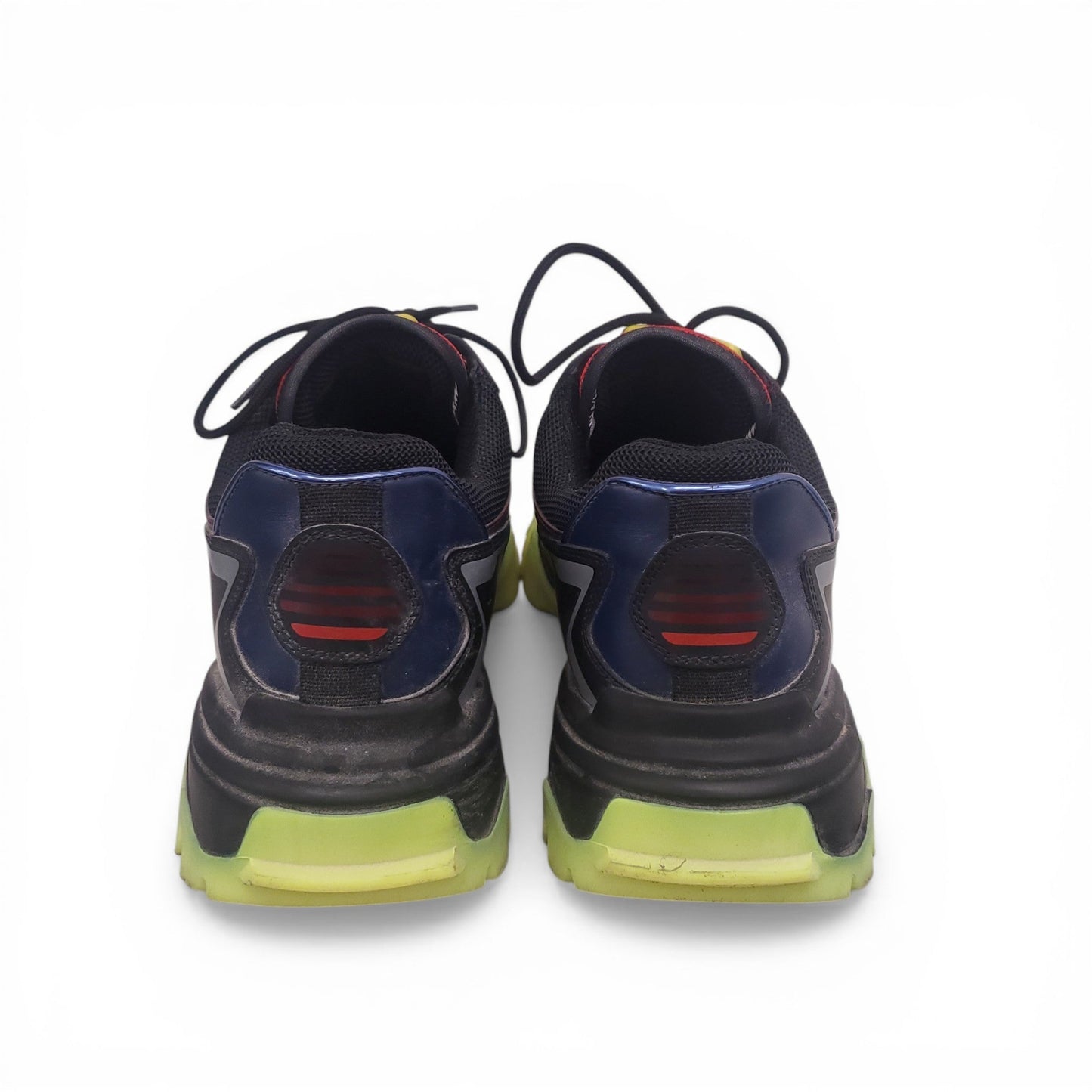 VALENTINO BLACK AND GREEN TRACK SNEAKERS - SIZE 40.5