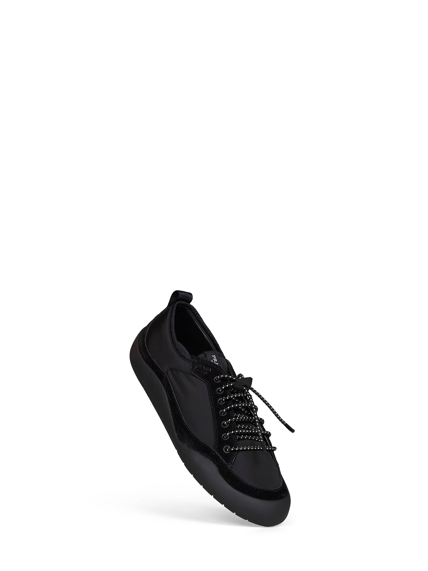 Prada Calzature Men Black Re-Nylon And Suede Speedrock Sneakers